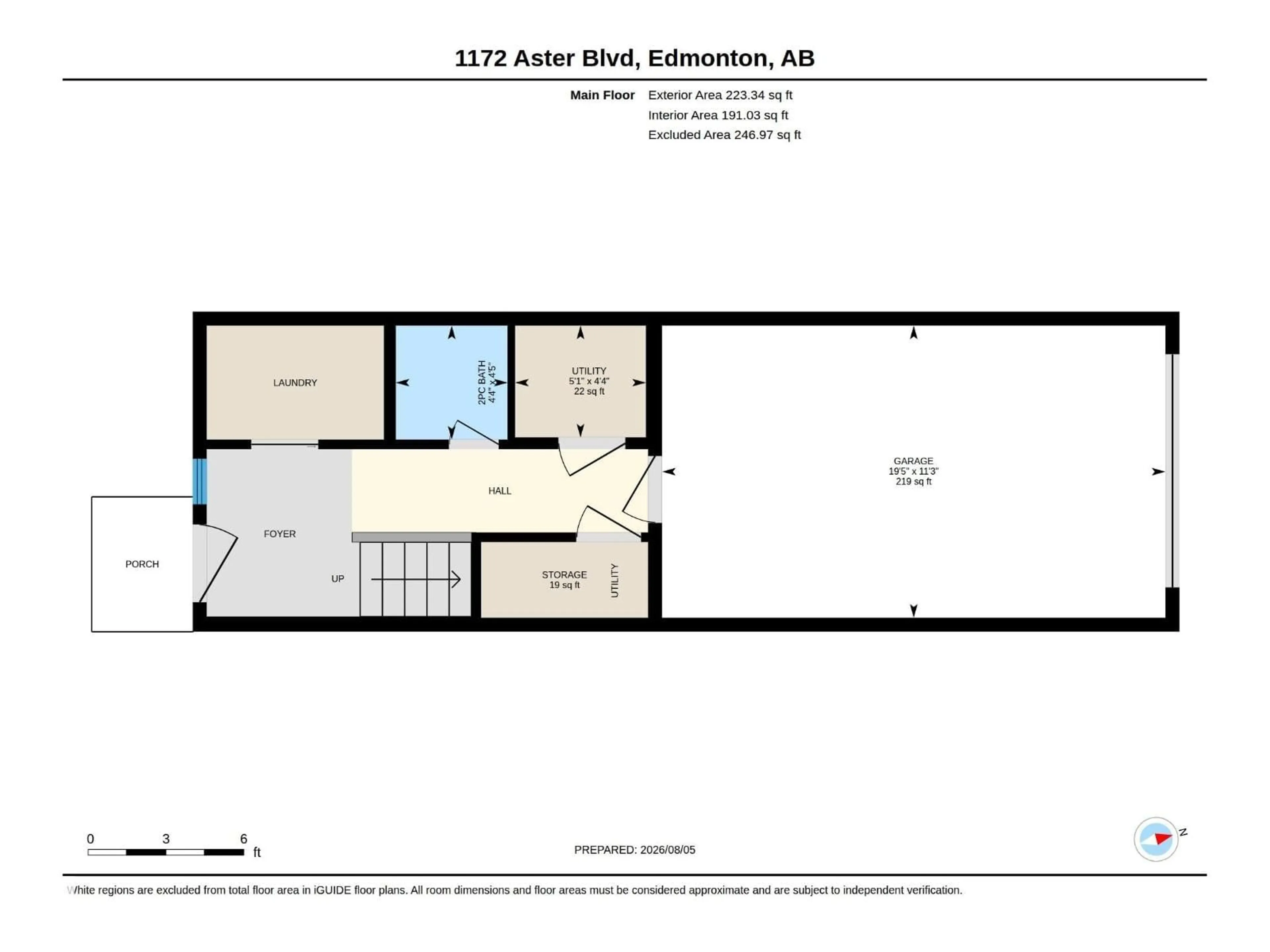 Floor plan for 1172 ASTER BOULEVARD, Edmonton Alberta T6T2S2