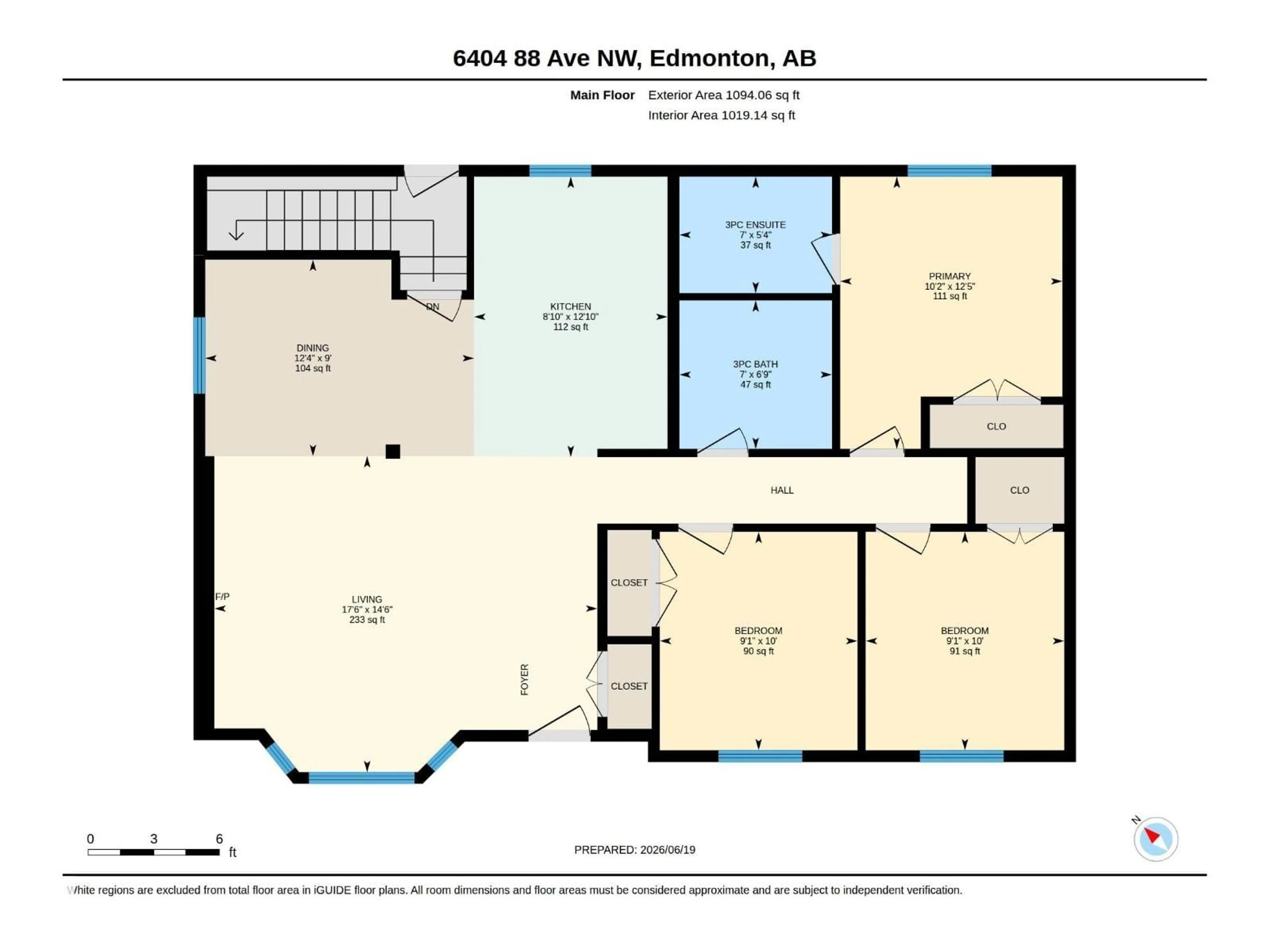 Floor plan for 6404 88 AV, Edmonton Alberta T6B0M2