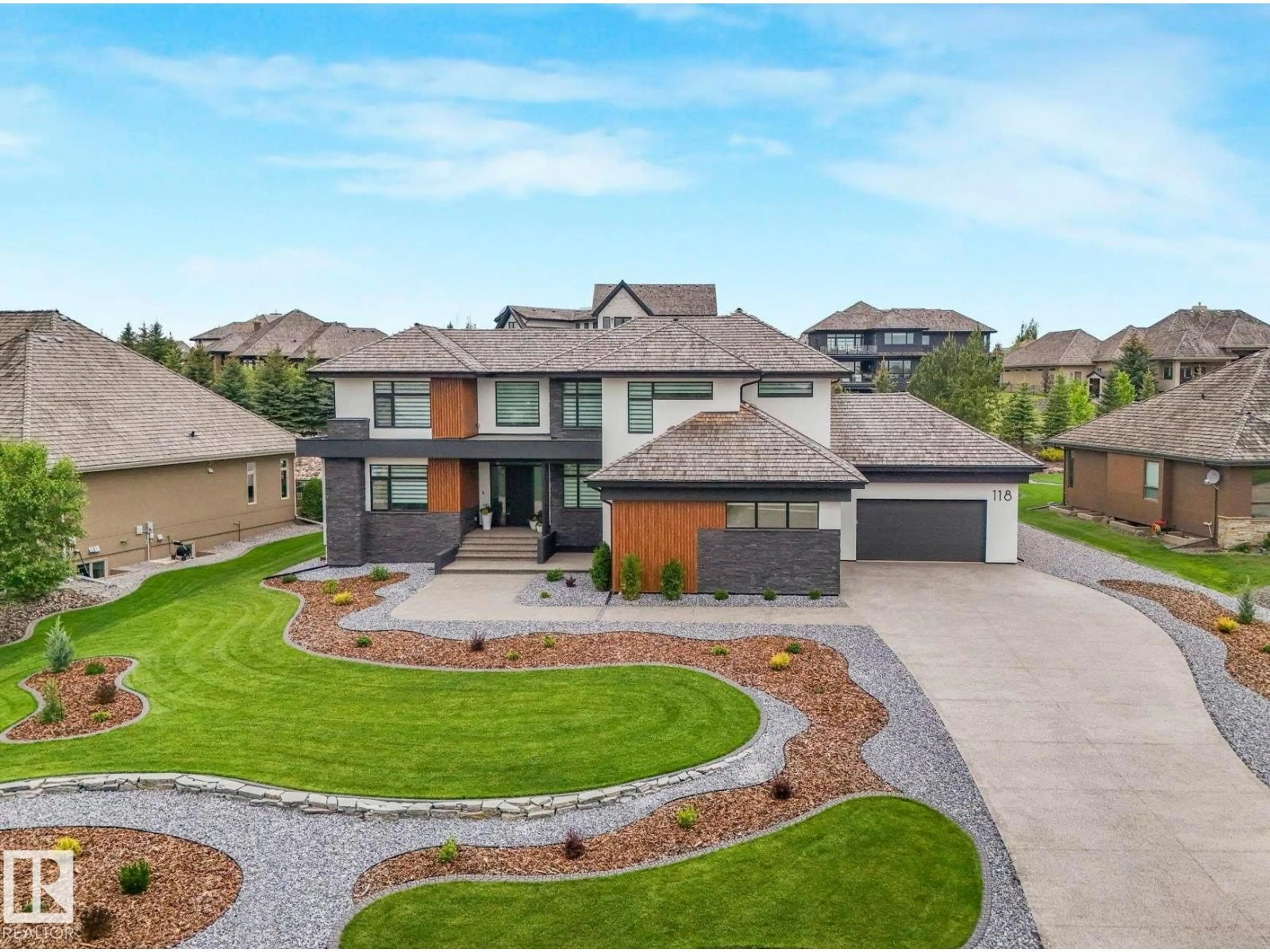 A pic from outside/outdoor area/front of a property/back of a property/a pic from drone, street for 25015 TWP ROAD 544 A, Rural Sturgeon County Alberta T8T0B9