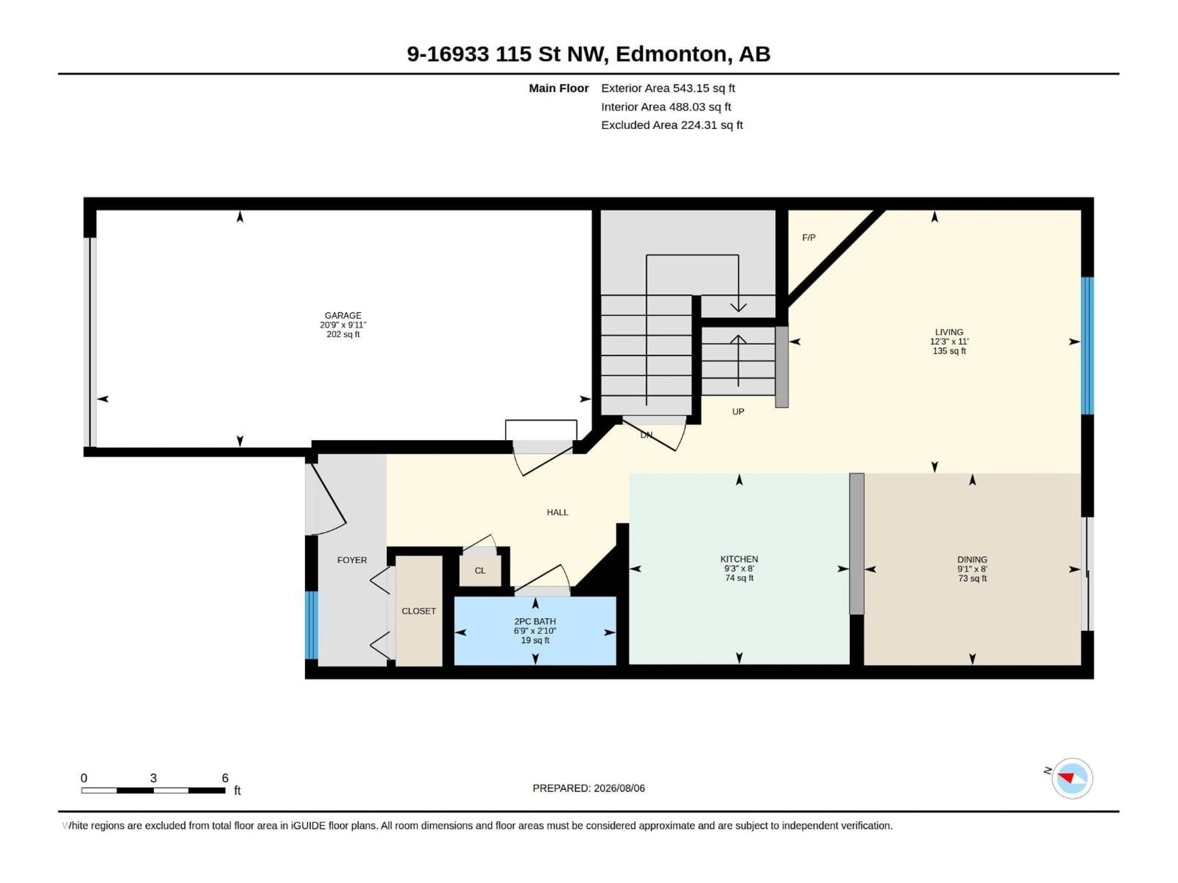 Floor plan for #9 - 16933 115 ST, Edmonton Alberta T5X6E3