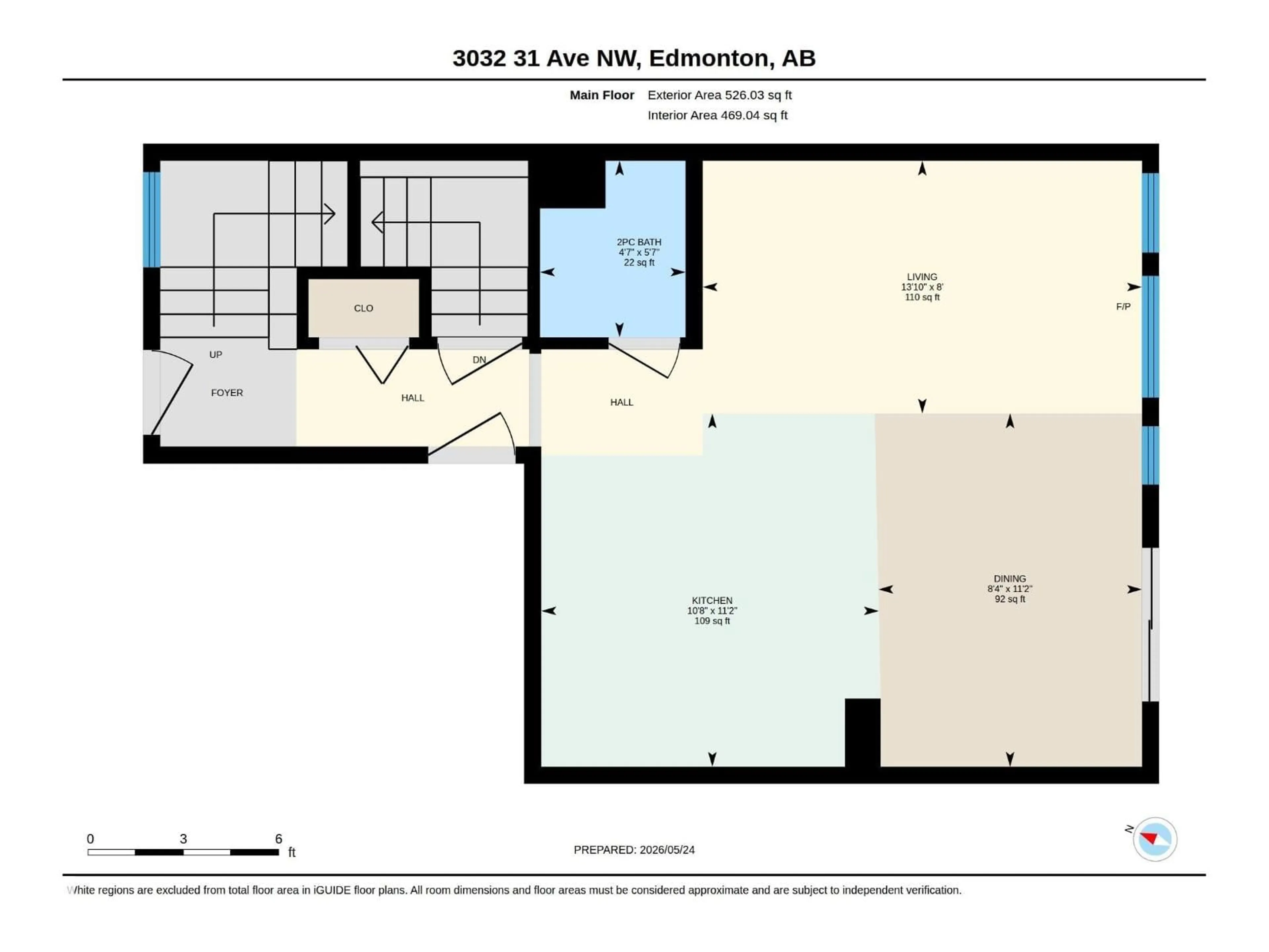 Floor plan for 3032 31 AV, Edmonton Alberta T6T1W9
