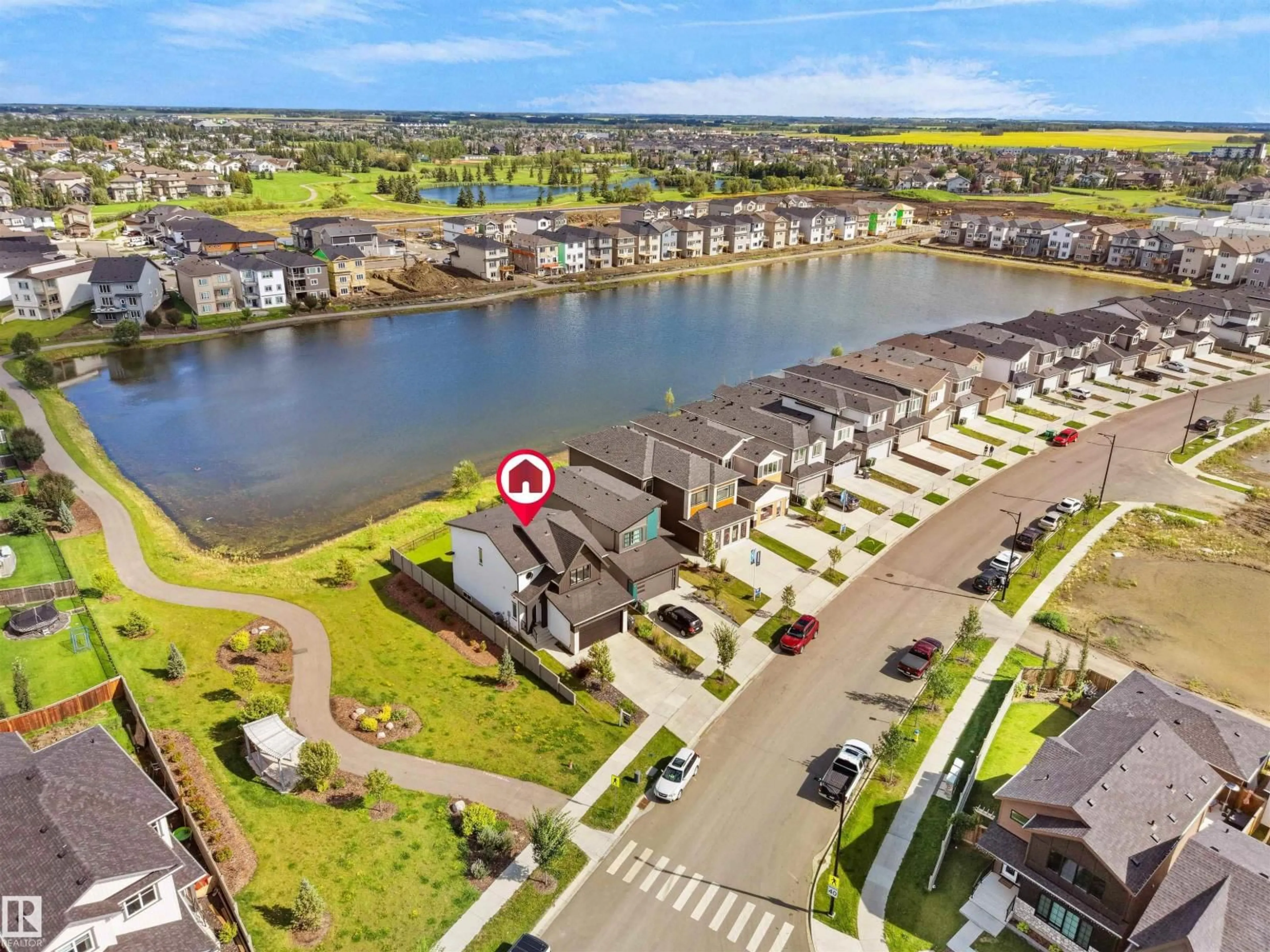 A pic from outside/outdoor area/front of a property/back of a property/a pic from drone, water/lake/river/ocean view for 4597 66 ST, Beaumont Alberta T4X2Z4