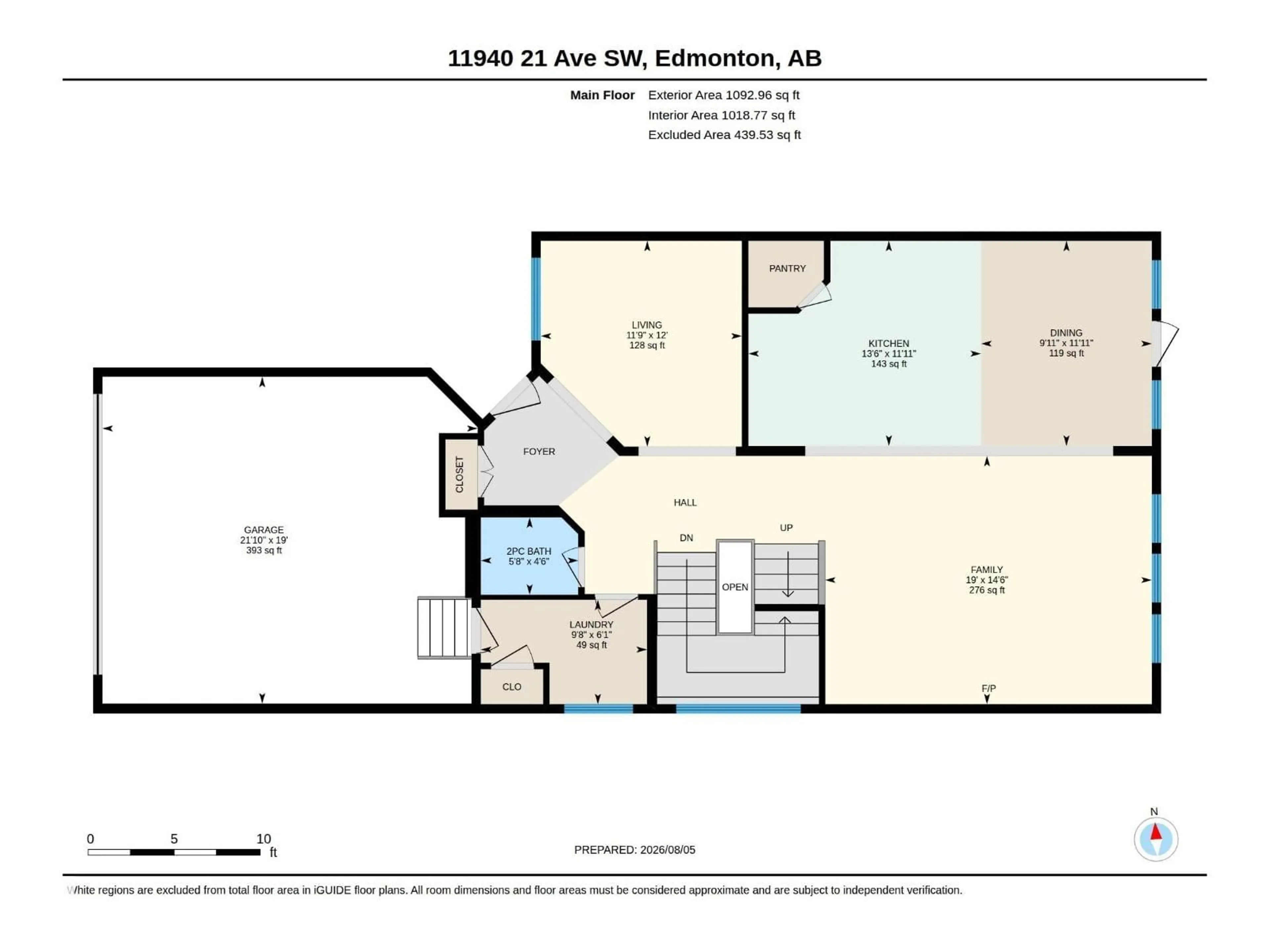 Floor plan for SW - 11940 21 AV, Edmonton Alberta T6W0C9