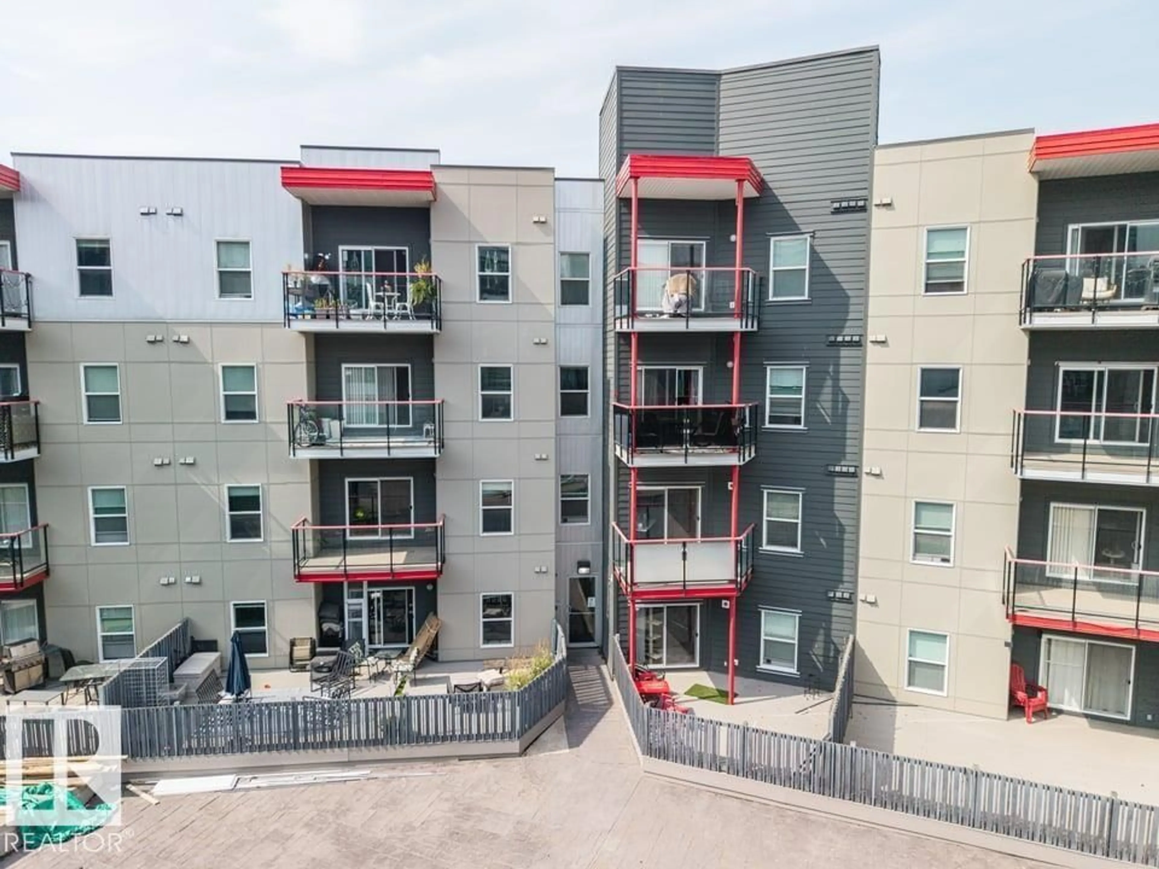 A pic from outside/outdoor area/front of a property/back of a property/a pic from drone, city buildings view from balcony for #105 - 10611 117 ST NW, Edmonton Alberta T5H0G6