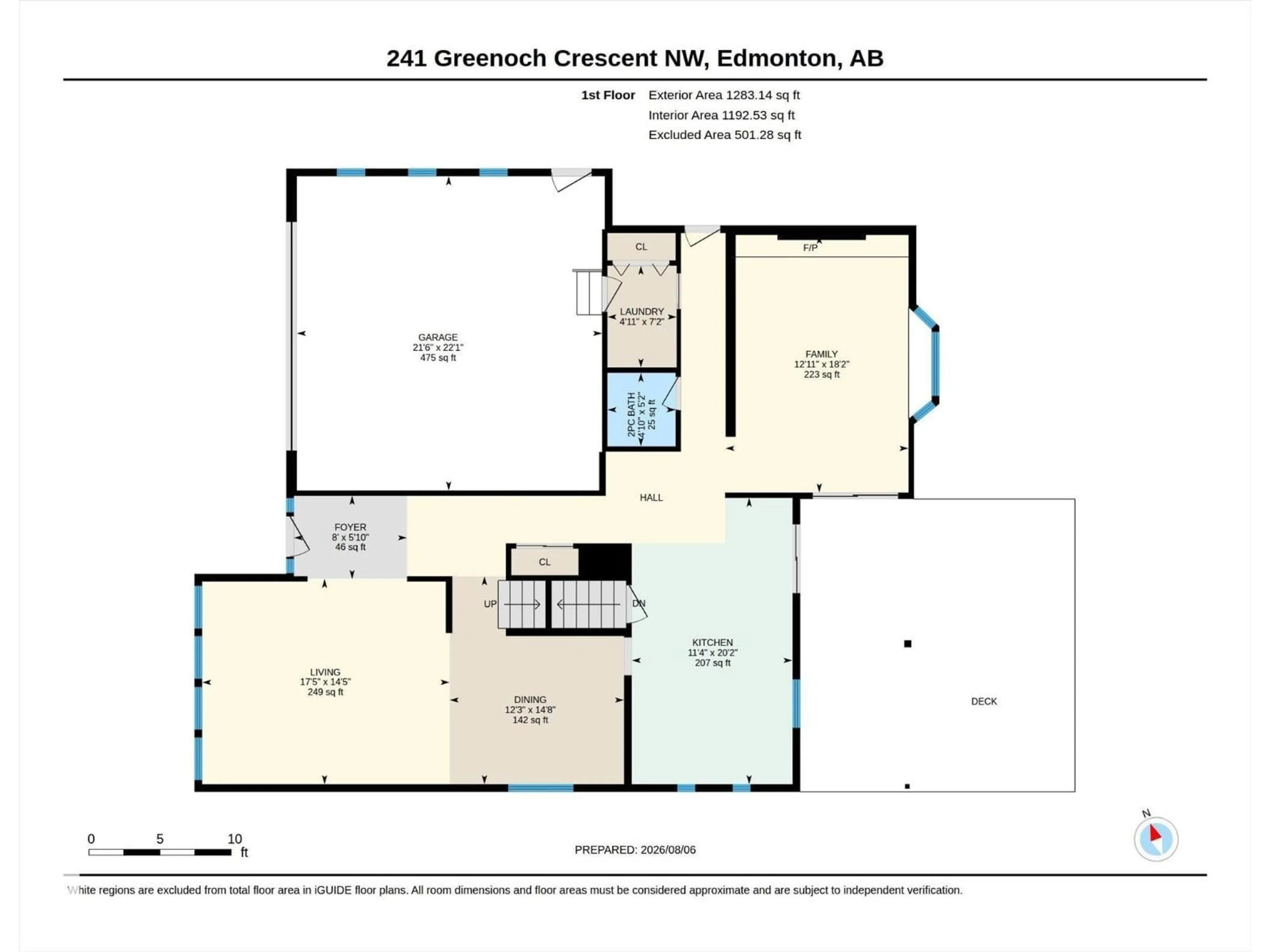 Floor plan for 241 GREENOCH CR, Edmonton Alberta T6L1W6