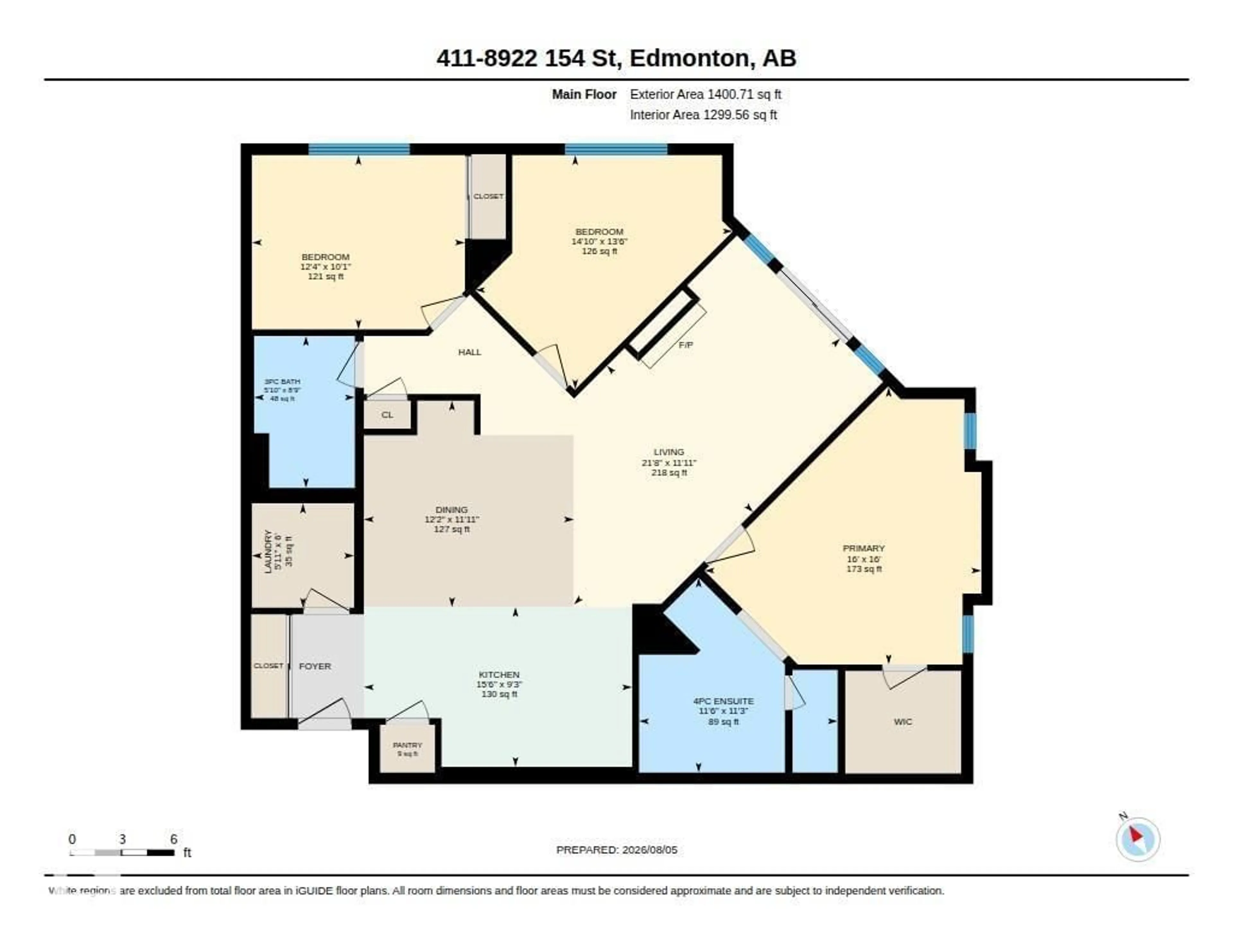 Floor plan for 411 - 8922 156 ST NW, Edmonton Alberta T5R5Z3