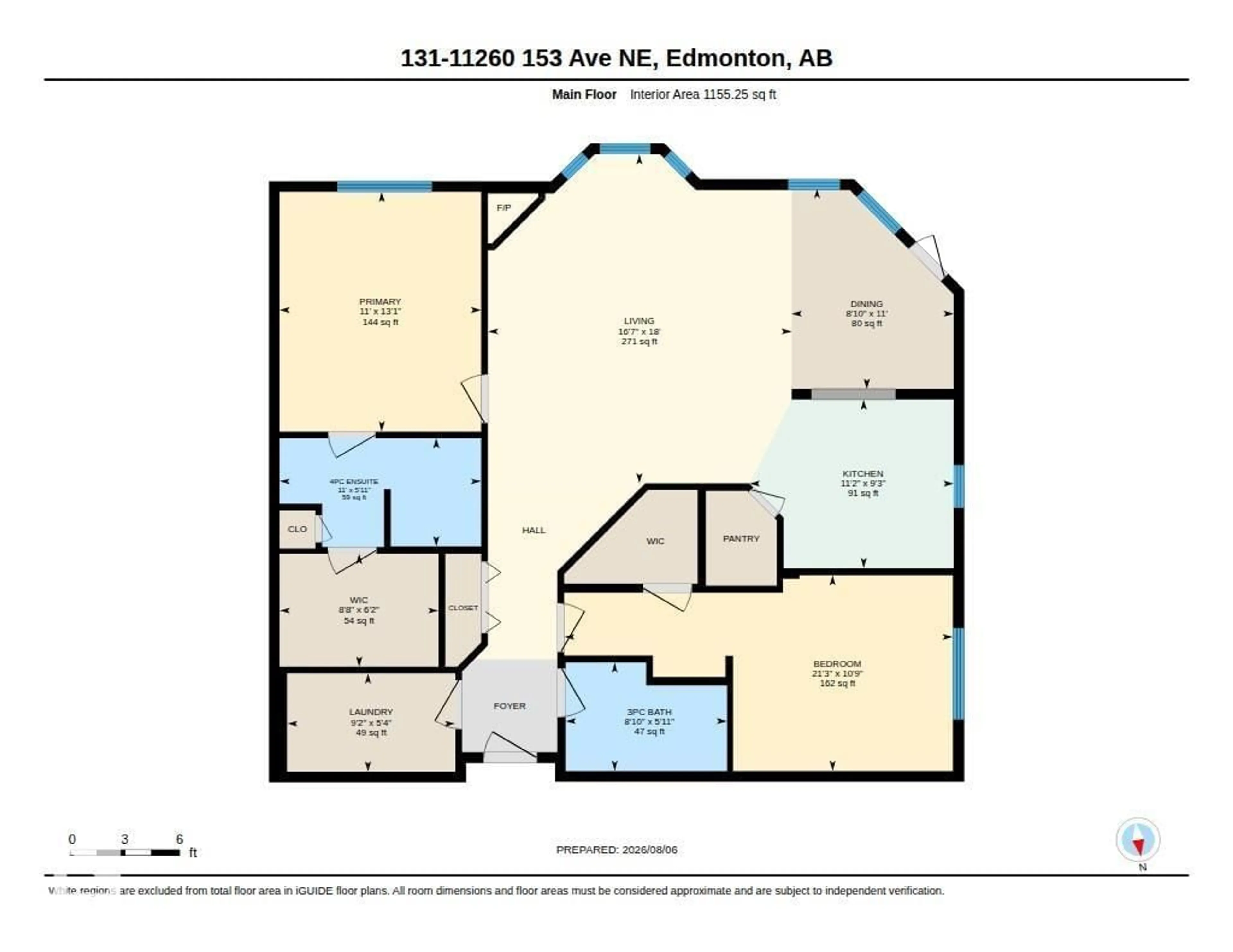 Floor plan for 131 - 11260 153 AV, Edmonton Alberta T5X6E7