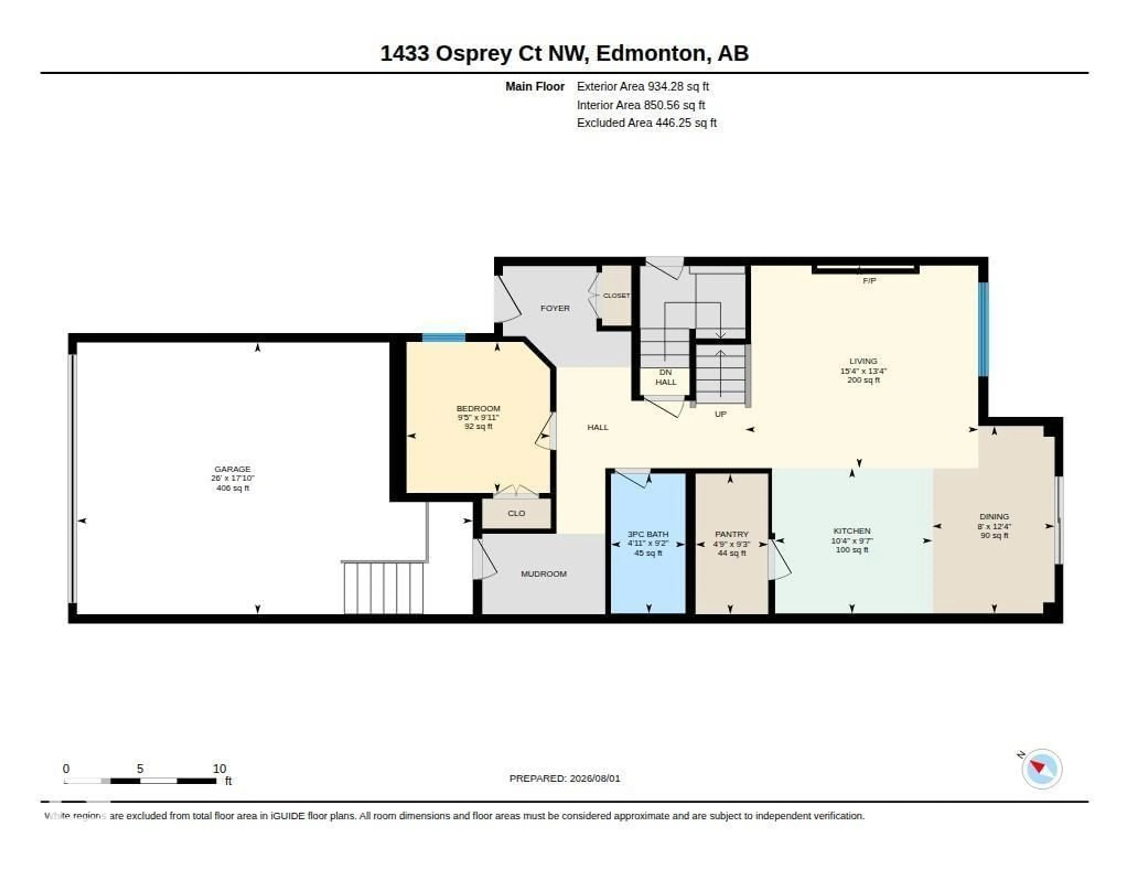 Floor plan for 1433 OSPREY CT, Edmonton Alberta T5S0X4