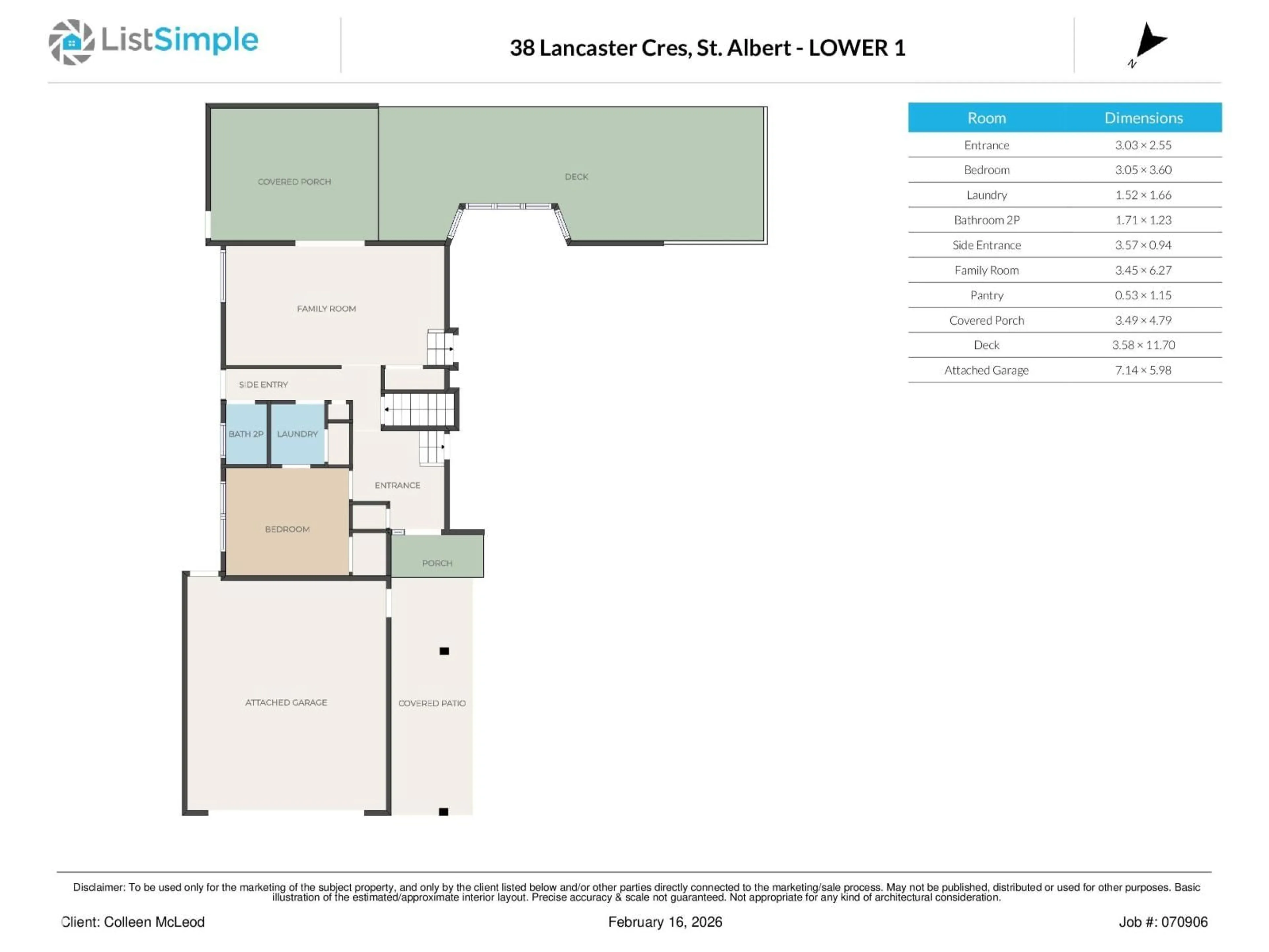 Floor plan for 38 LANCASTER CR, St. Albert Alberta T8N2N8