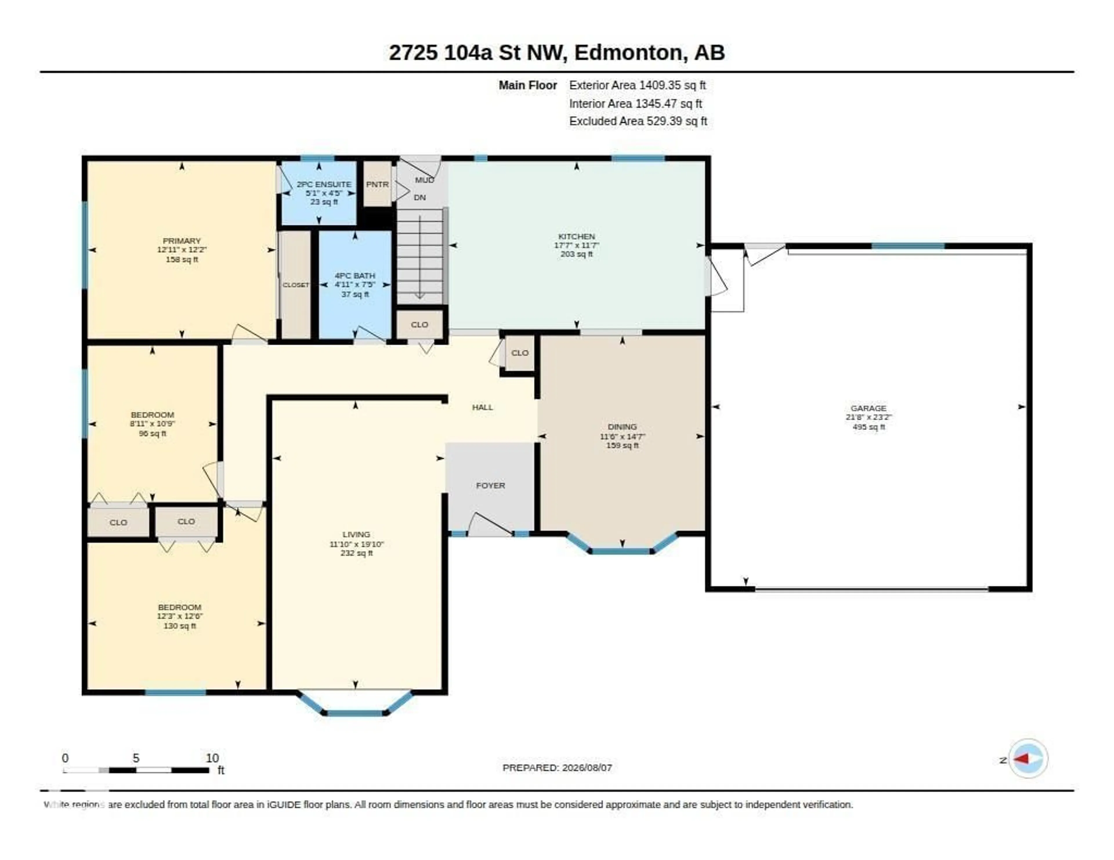 Floor plan for 2725 104A ST NW, Edmonton Alberta T6J4C4