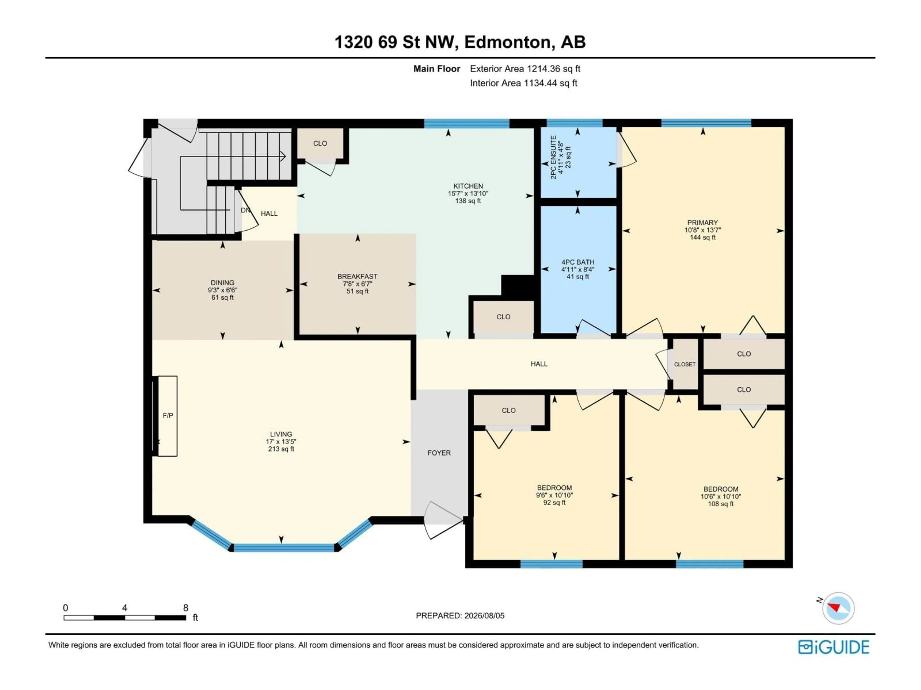 Floor plan for 1320 69 ST, Edmonton Alberta T6K3K6