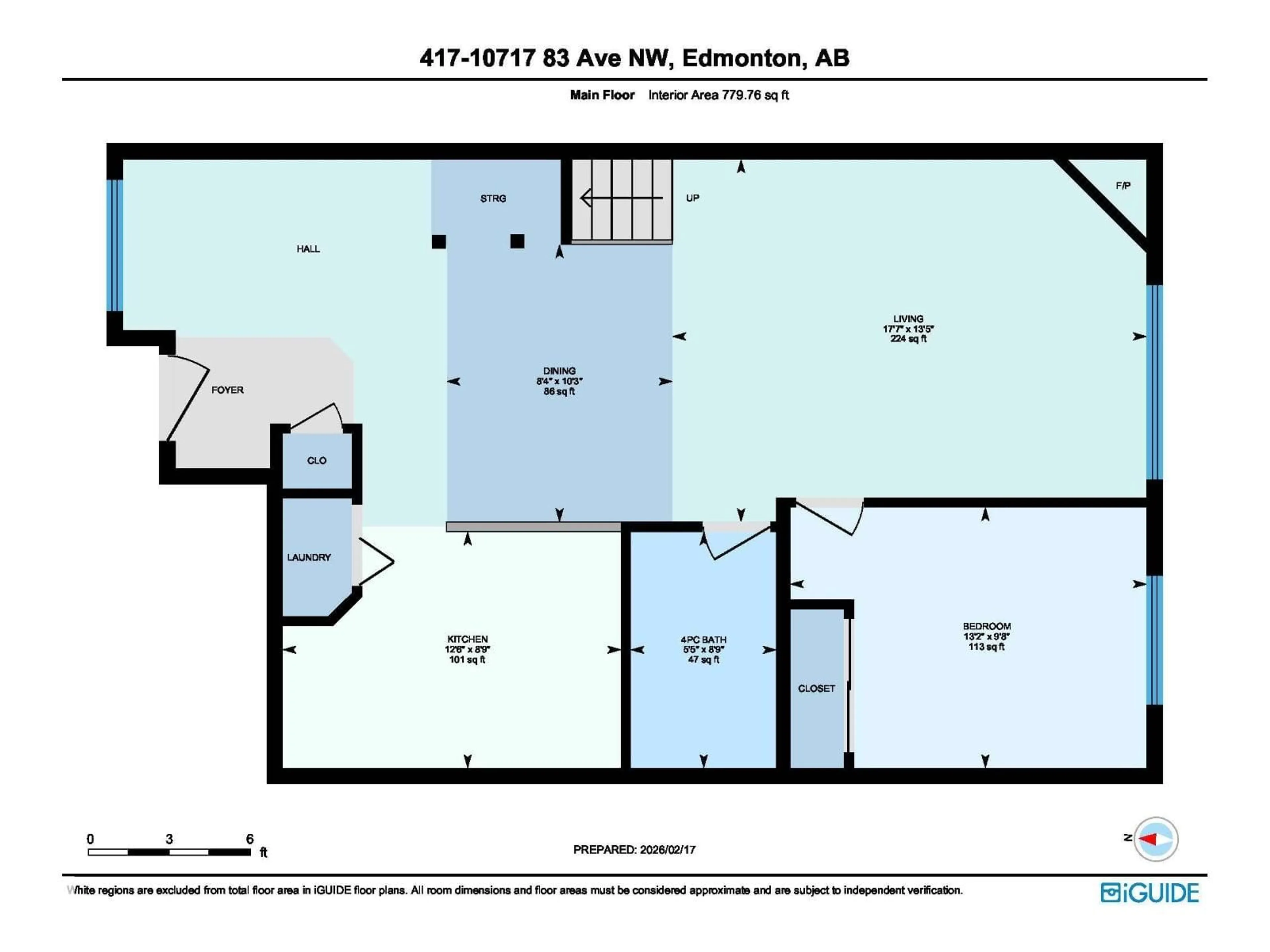 Floor plan for #417 - 10717 83 AV, Edmonton Alberta T6E2E5