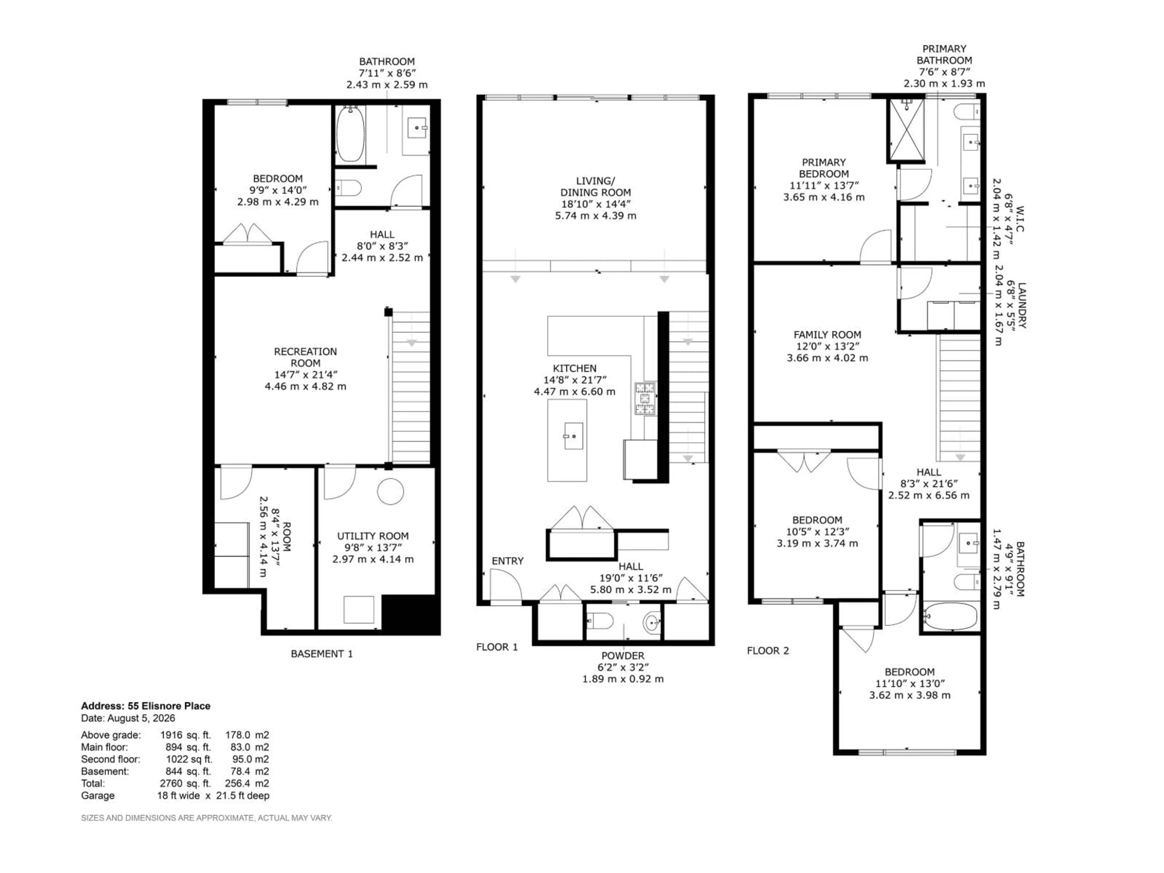 Floor plan for 55 ELSINORE PL, Edmonton Alberta T5X0M6