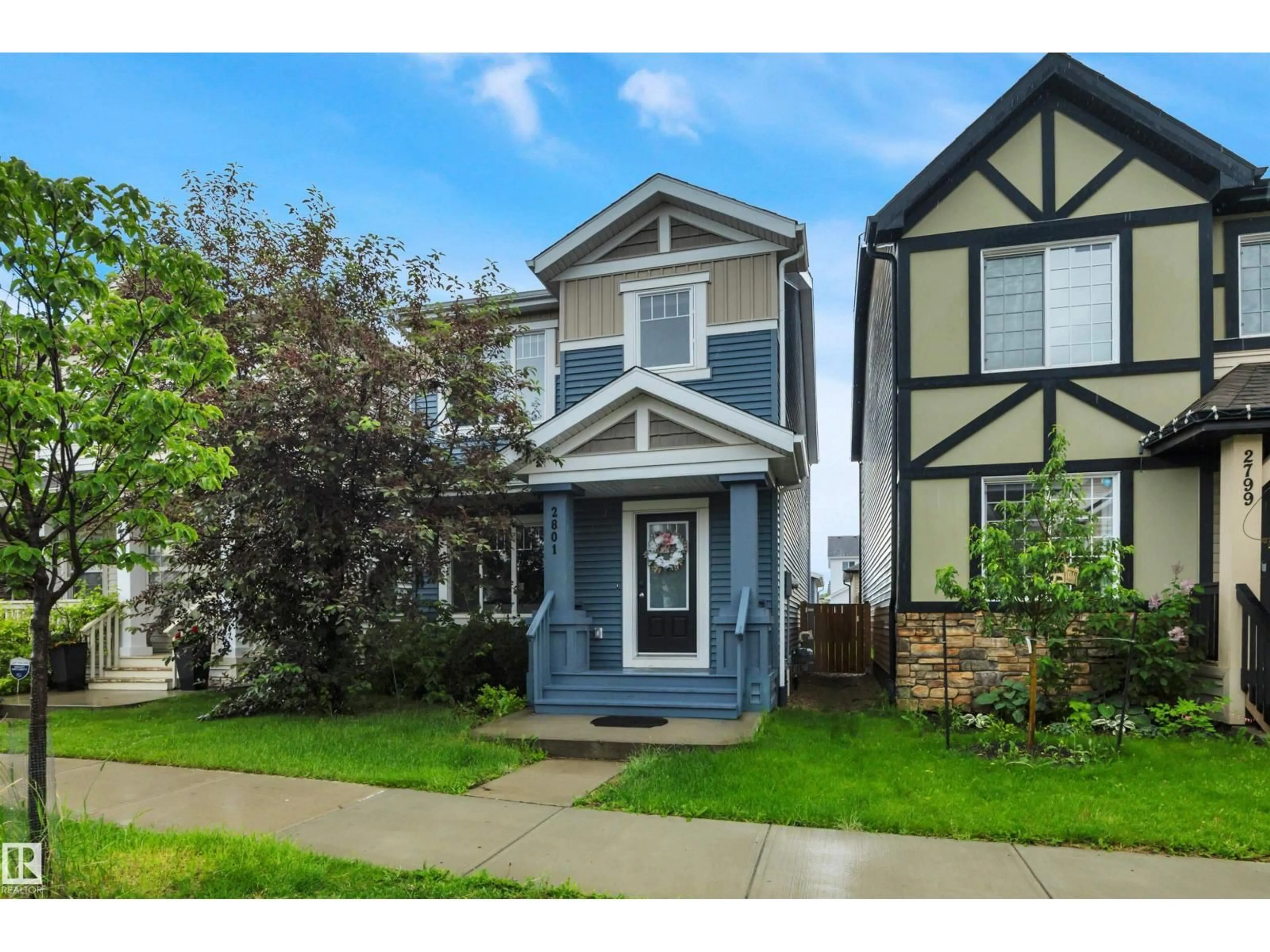 Home with vinyl exterior material, street for GR SW - 2801 COUGHLAN GREEN, Edmonton Alberta T6W3P1
