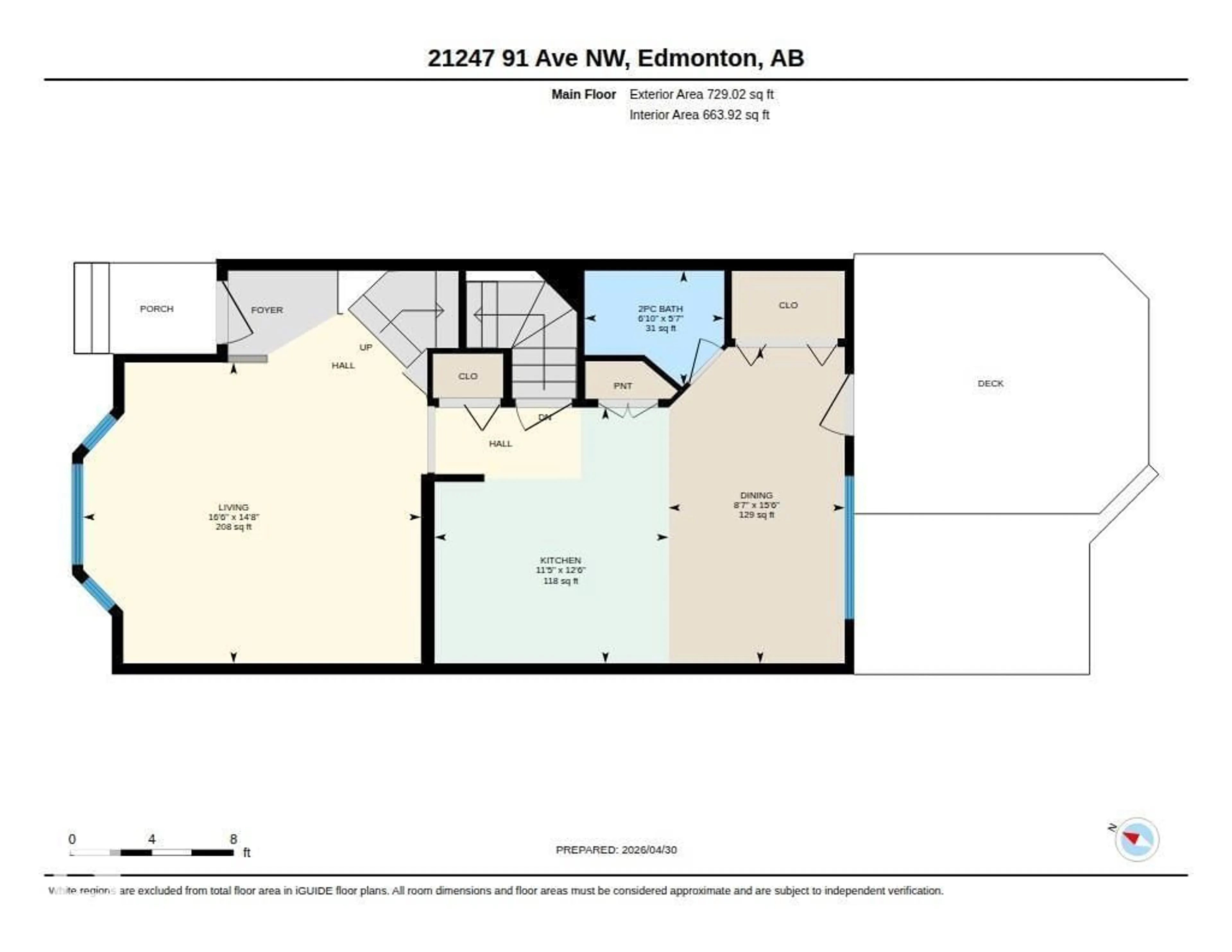 Floor plan for 21247 91 AV, Edmonton Alberta T5T0W4