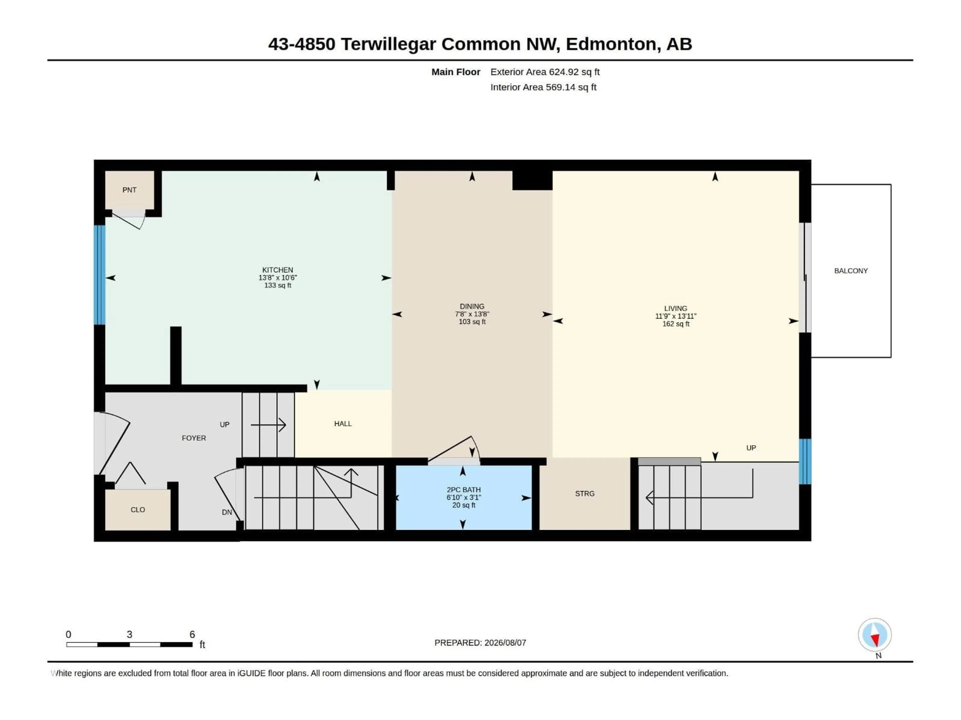 Floor plan for #43 - 4850 TERWILLEGAR CM, Edmonton Alberta T6R0T6