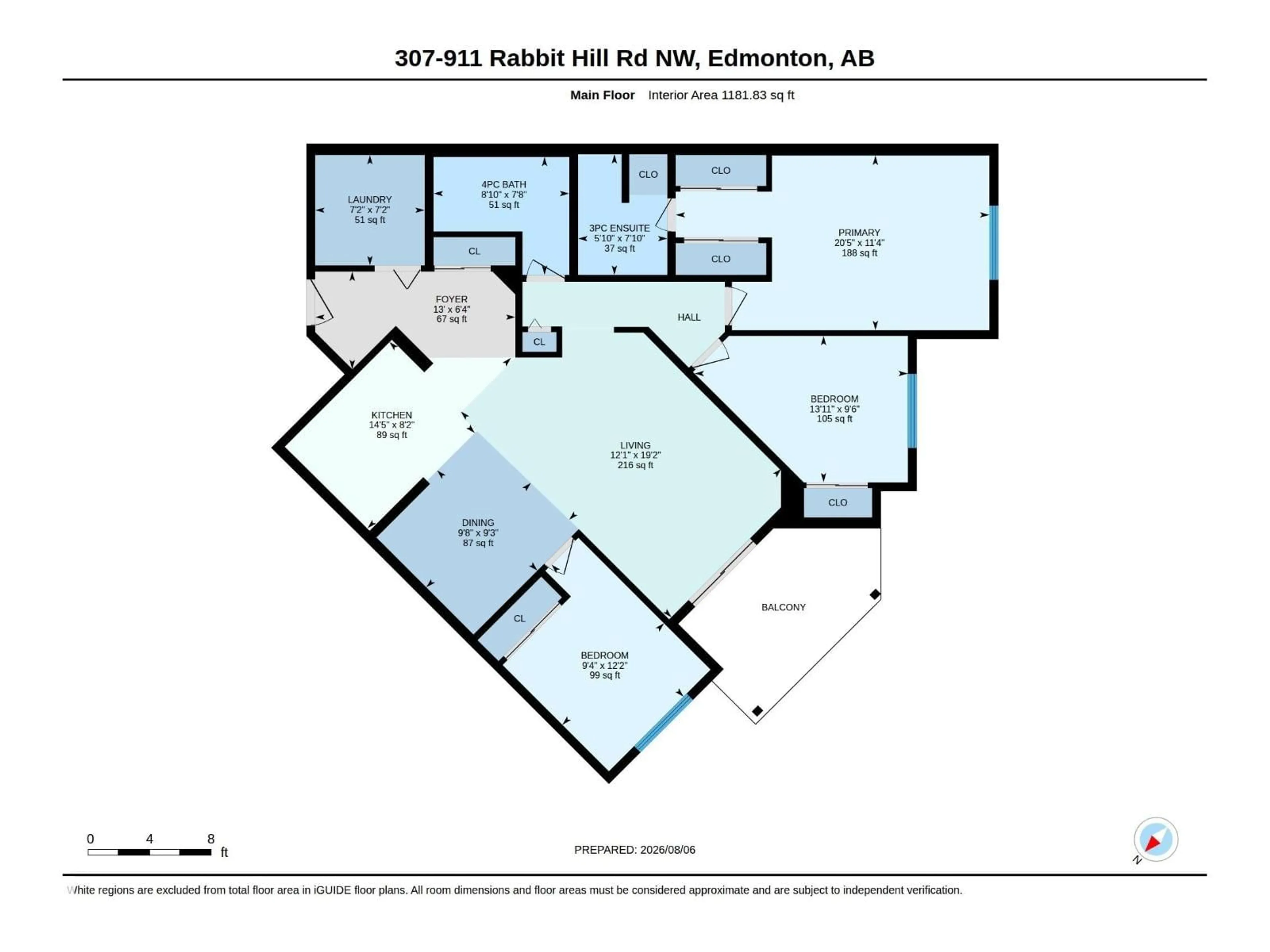Floor plan for #307 - 911 RABBIT HILL RD, Edmonton Alberta T6R2S7