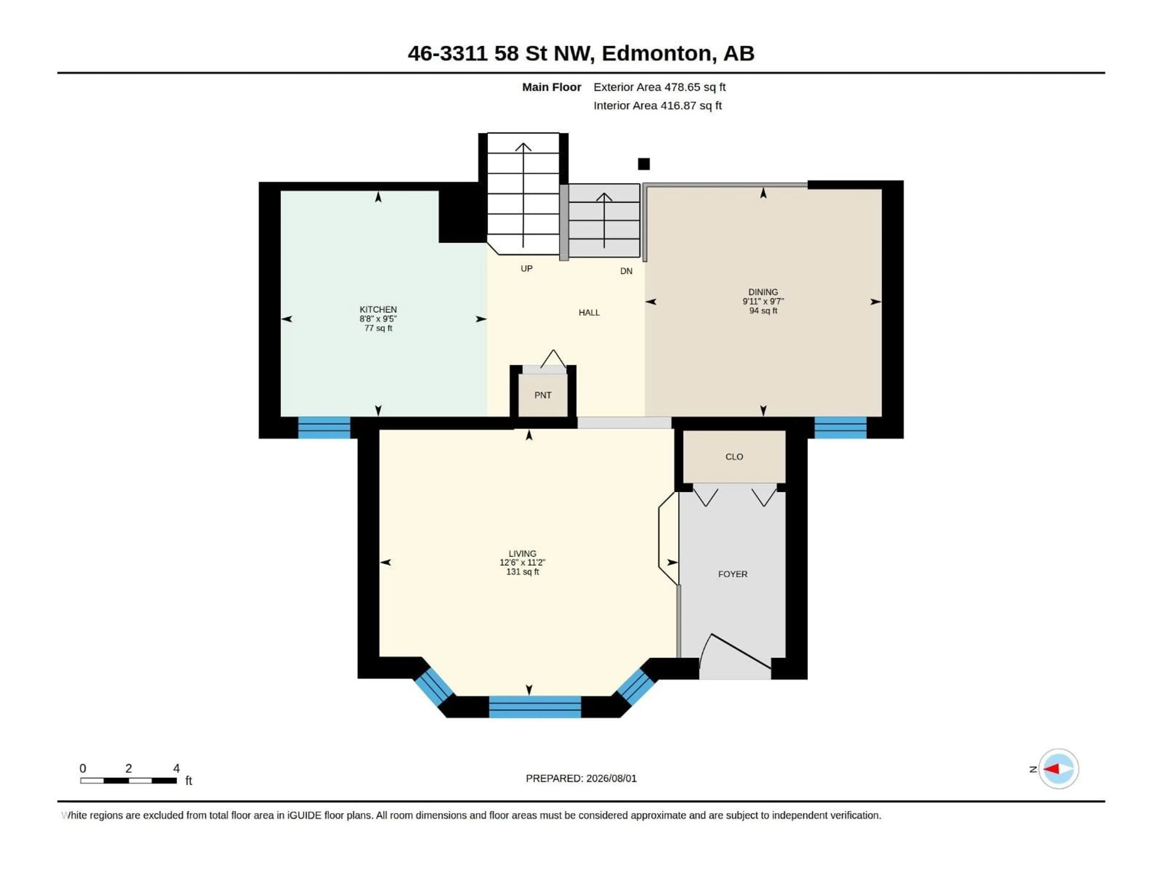 Floor plan for #46 - 3311 58 ST, Edmonton Alberta T6L6X3