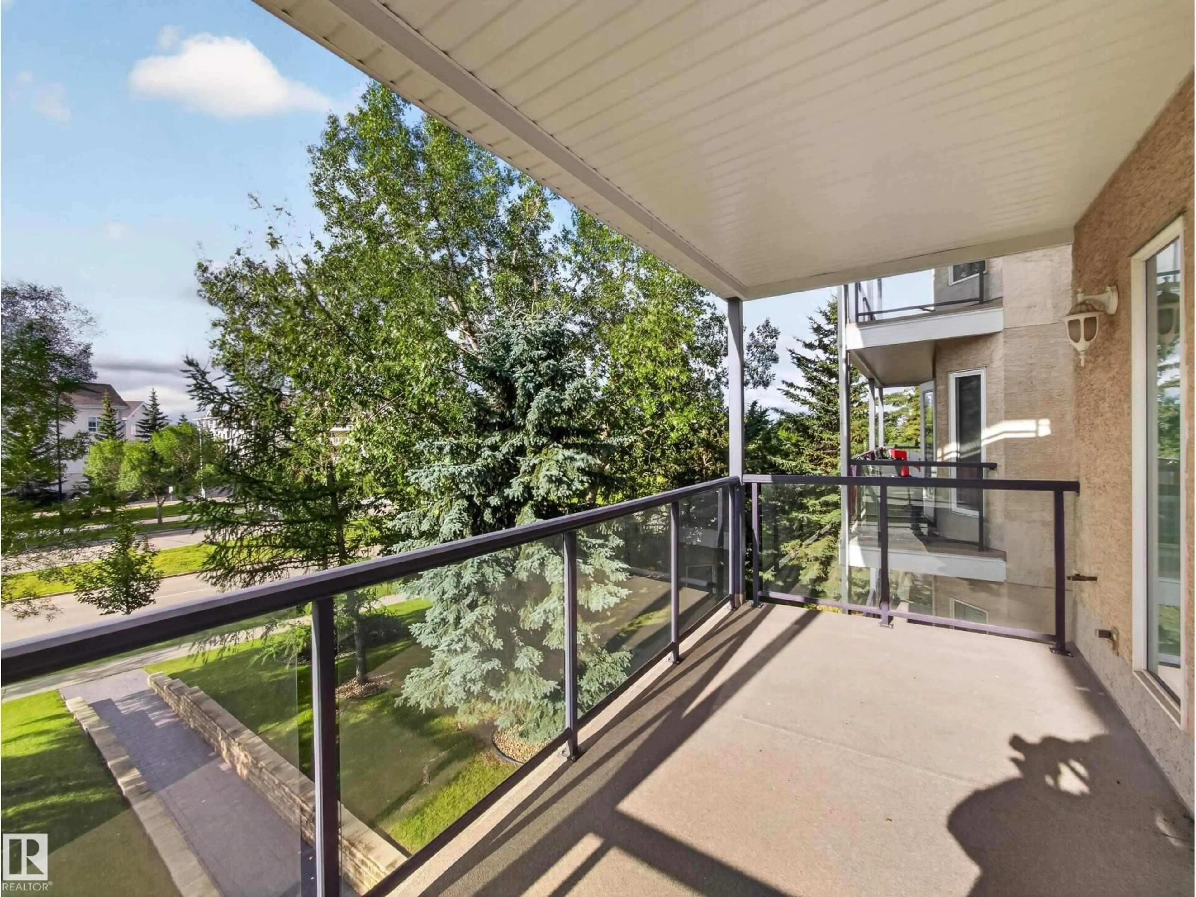 Balcony in the apartment, city buildings view from balcony for 237 - 314 YOUVILLE DR, Edmonton Alberta T6L7G2