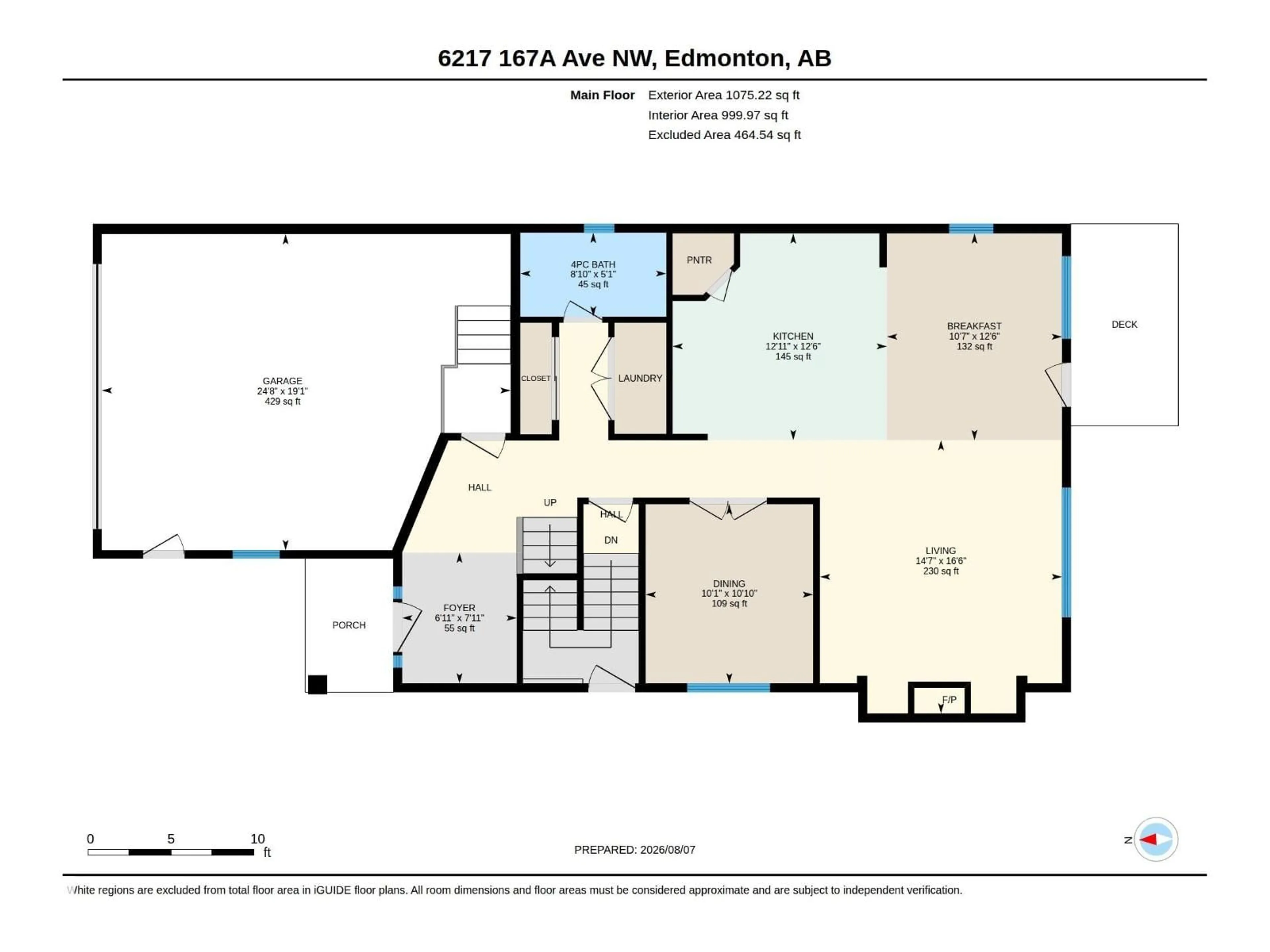 Floor plan for 6217 167A AVENUE, Edmonton Alberta T5Y3M8