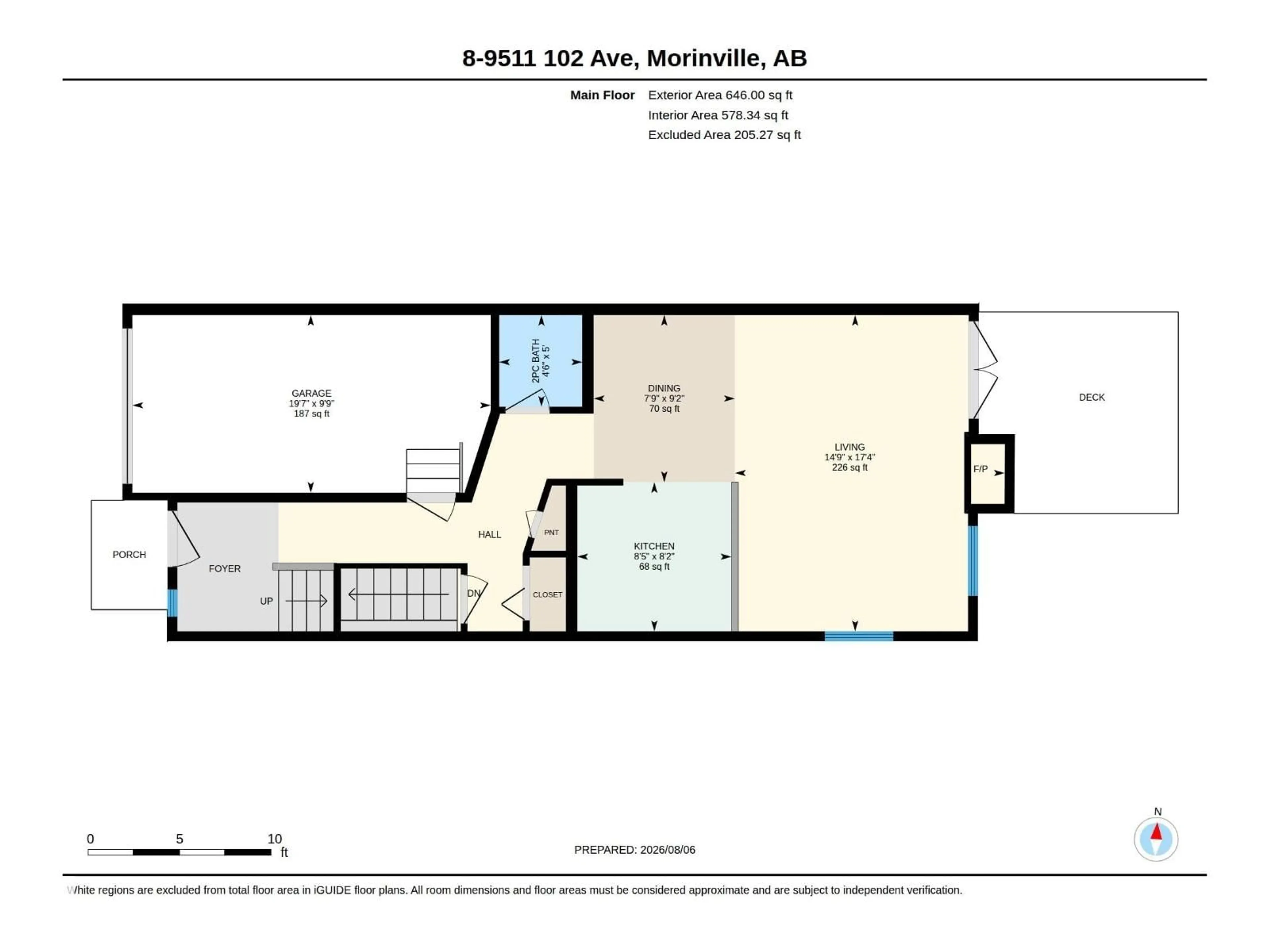 Floor plan for #8 - 9511 102 AV, Morinville Alberta T8R0C6