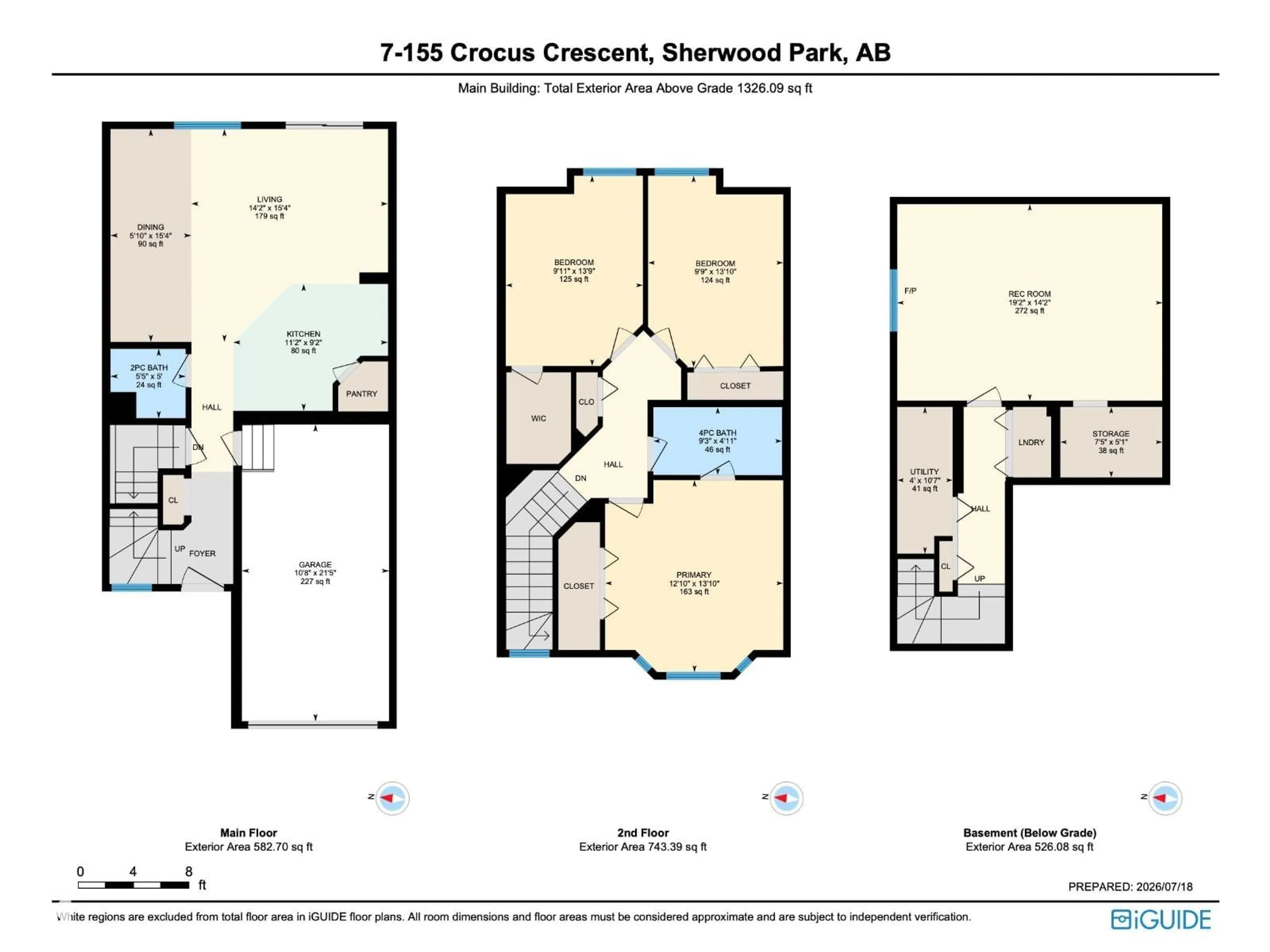 Floor plan for #7 - 155 CROCUS CR, Sherwood Park Alberta T8H2M4
