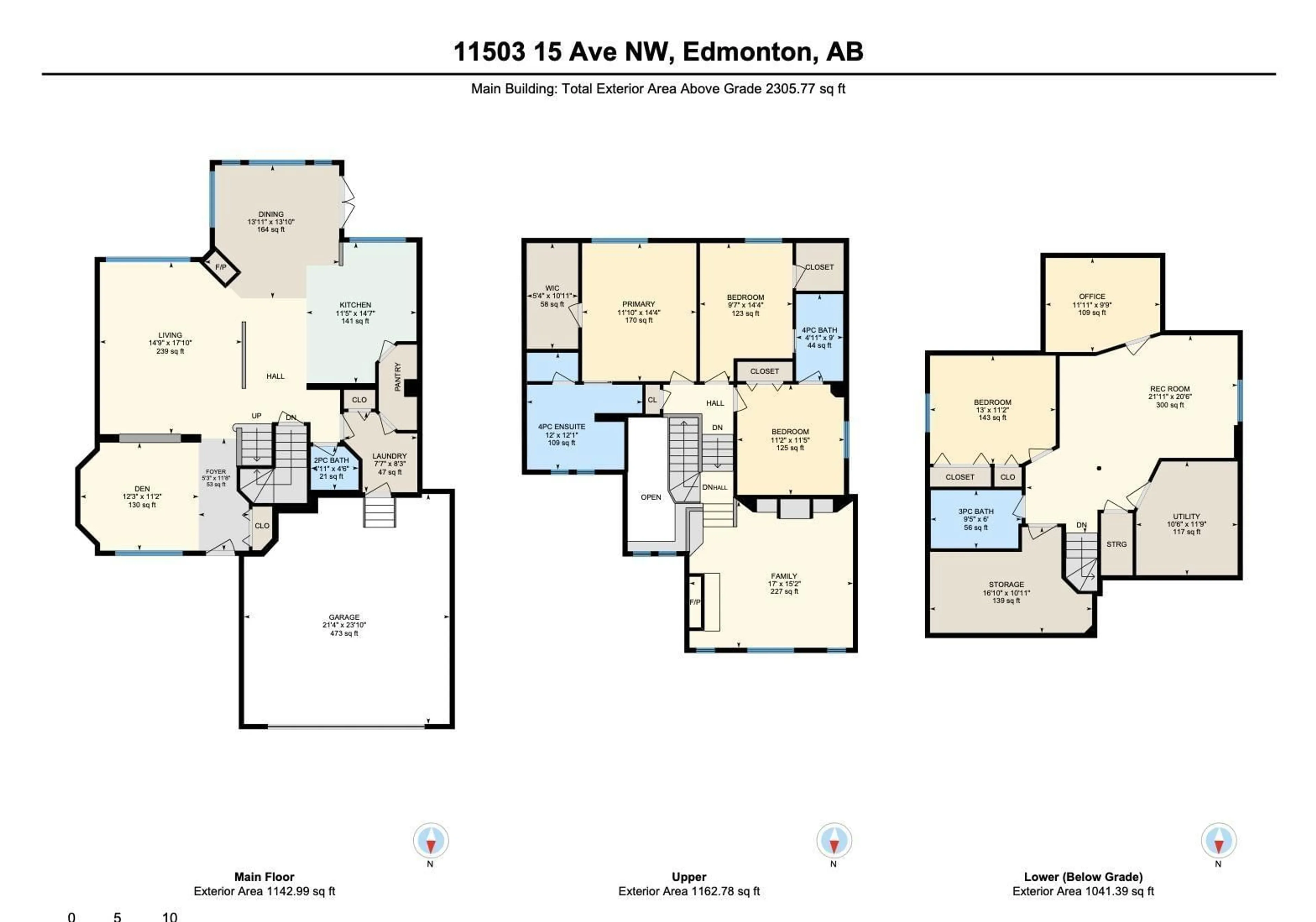 Floor plan for 11503 15 AV, Edmonton Alberta T6J7B8