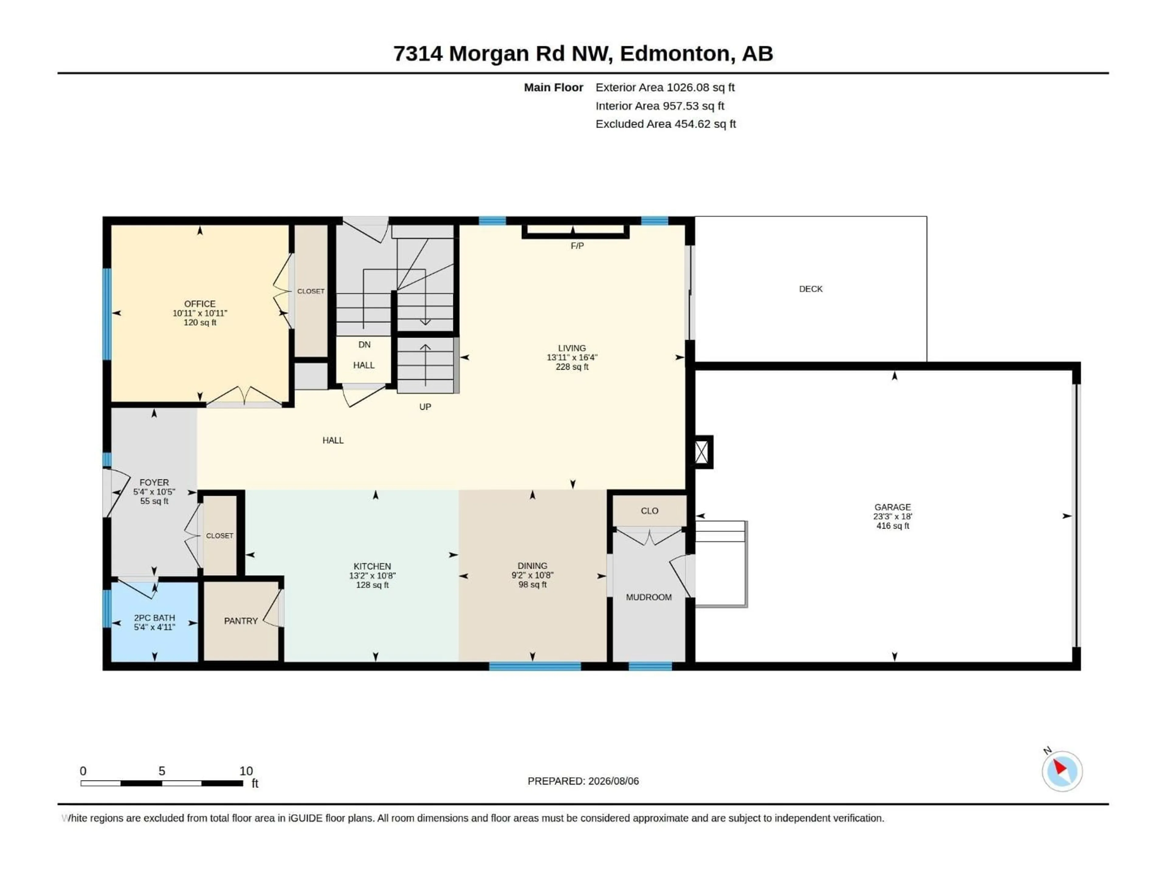 Floor plan for 7314 MORGAN RD, Edmonton Alberta T5E6V5