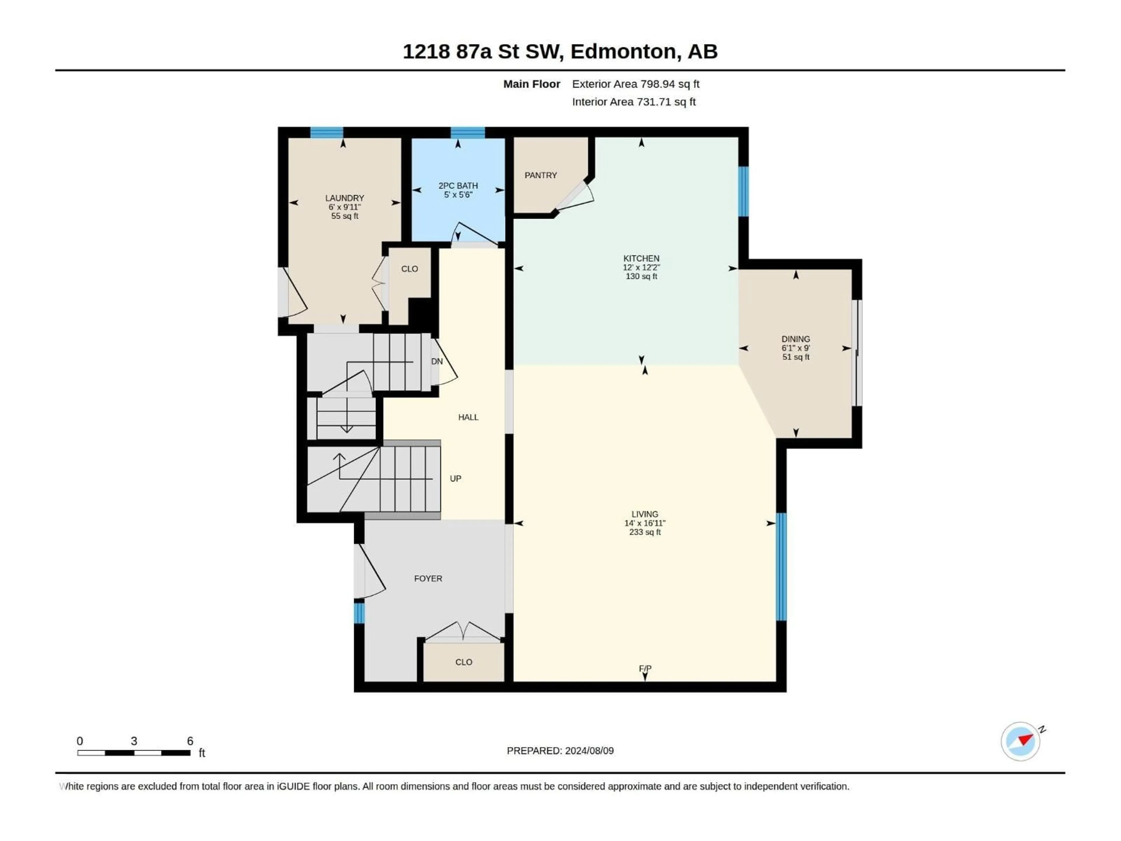 Floor plan for 1218 87A STREET, Edmonton Alberta T6X1C6