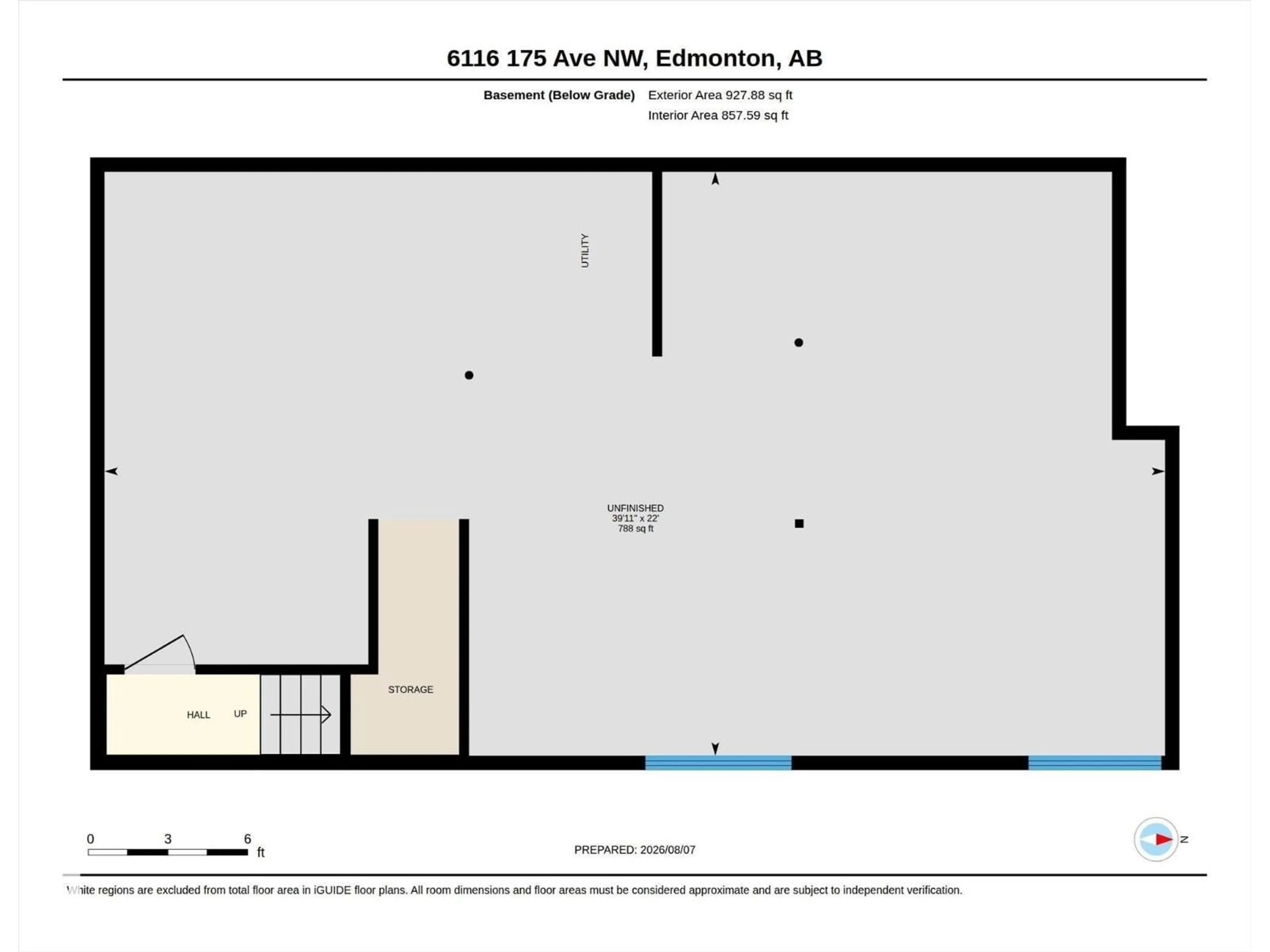 Floor plan for NW - 6116 175 AV, Edmonton Alberta T5Y3N7