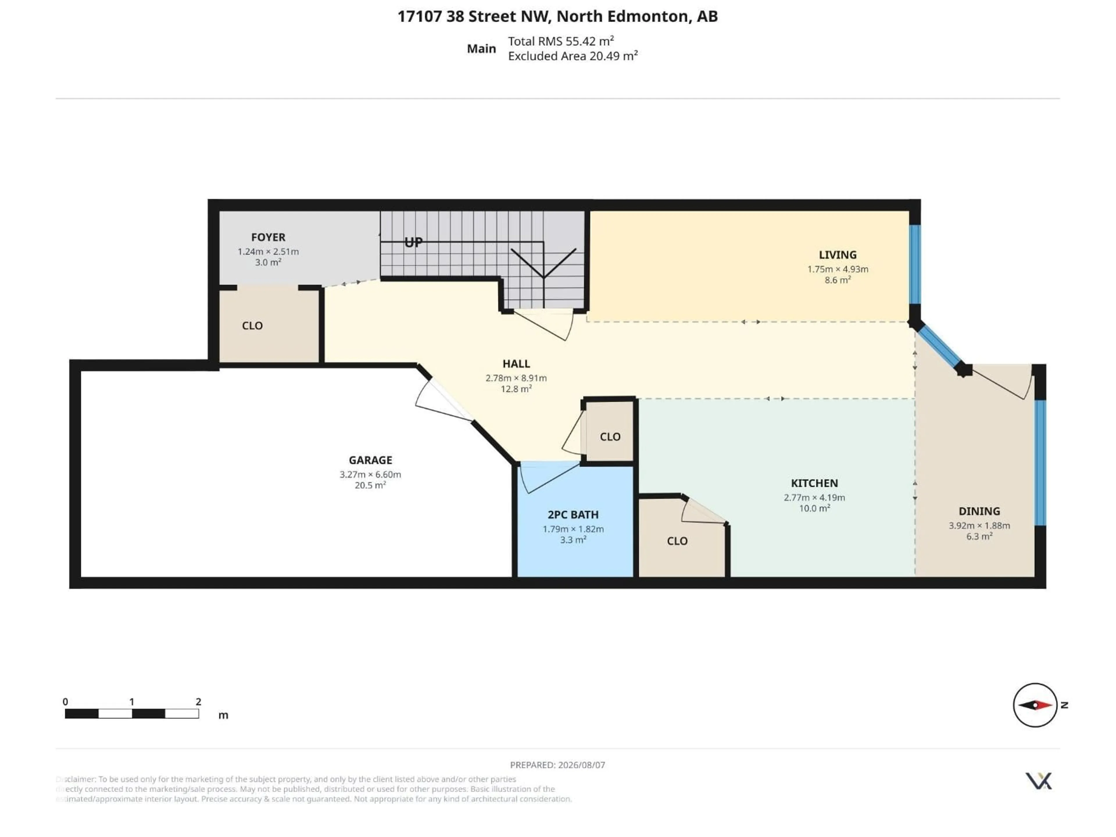 Floor plan for NW - 17107 38 ST, Edmonton Alberta T5Y3R8