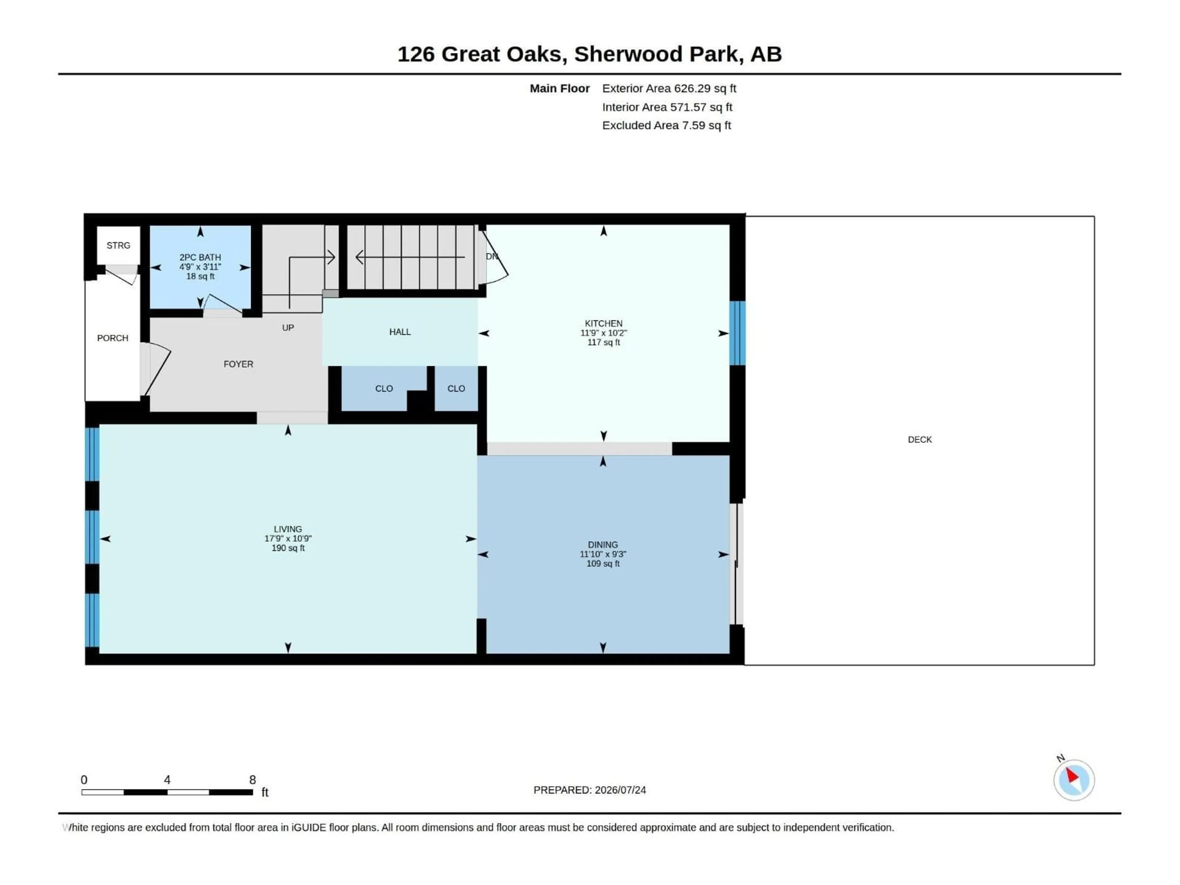 Floor plan for 126 GREAT OAKS OA, Sherwood Park Alberta T8A0V8