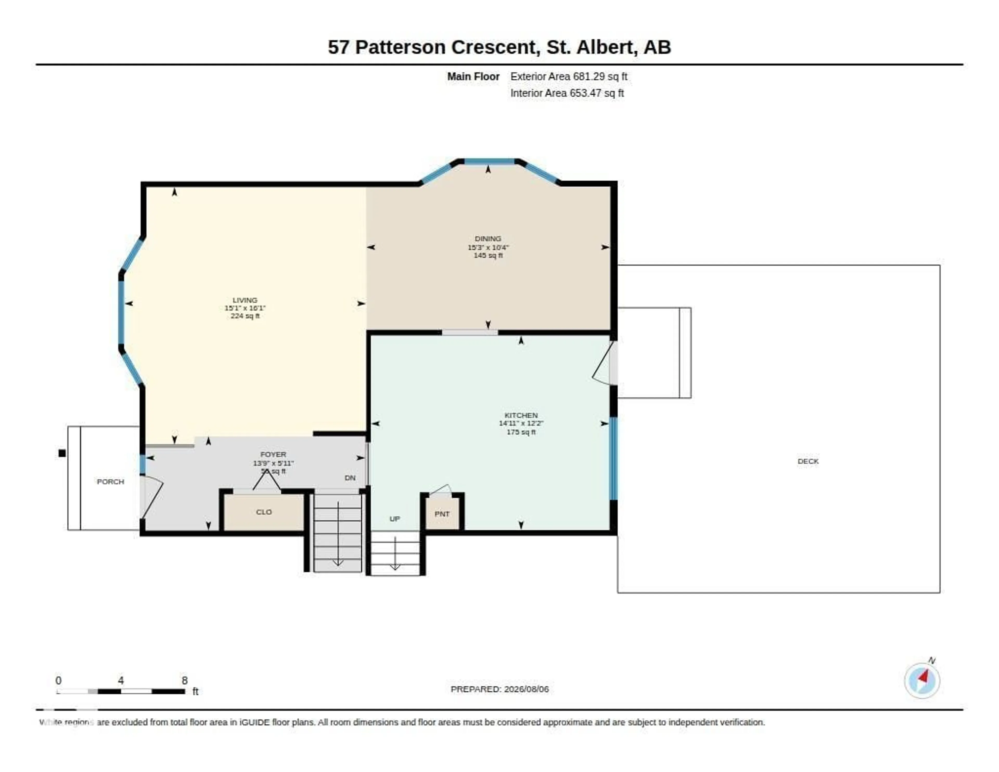 Floor plan for 57 PATTERSON CR, St. Albert Alberta T8N4T9