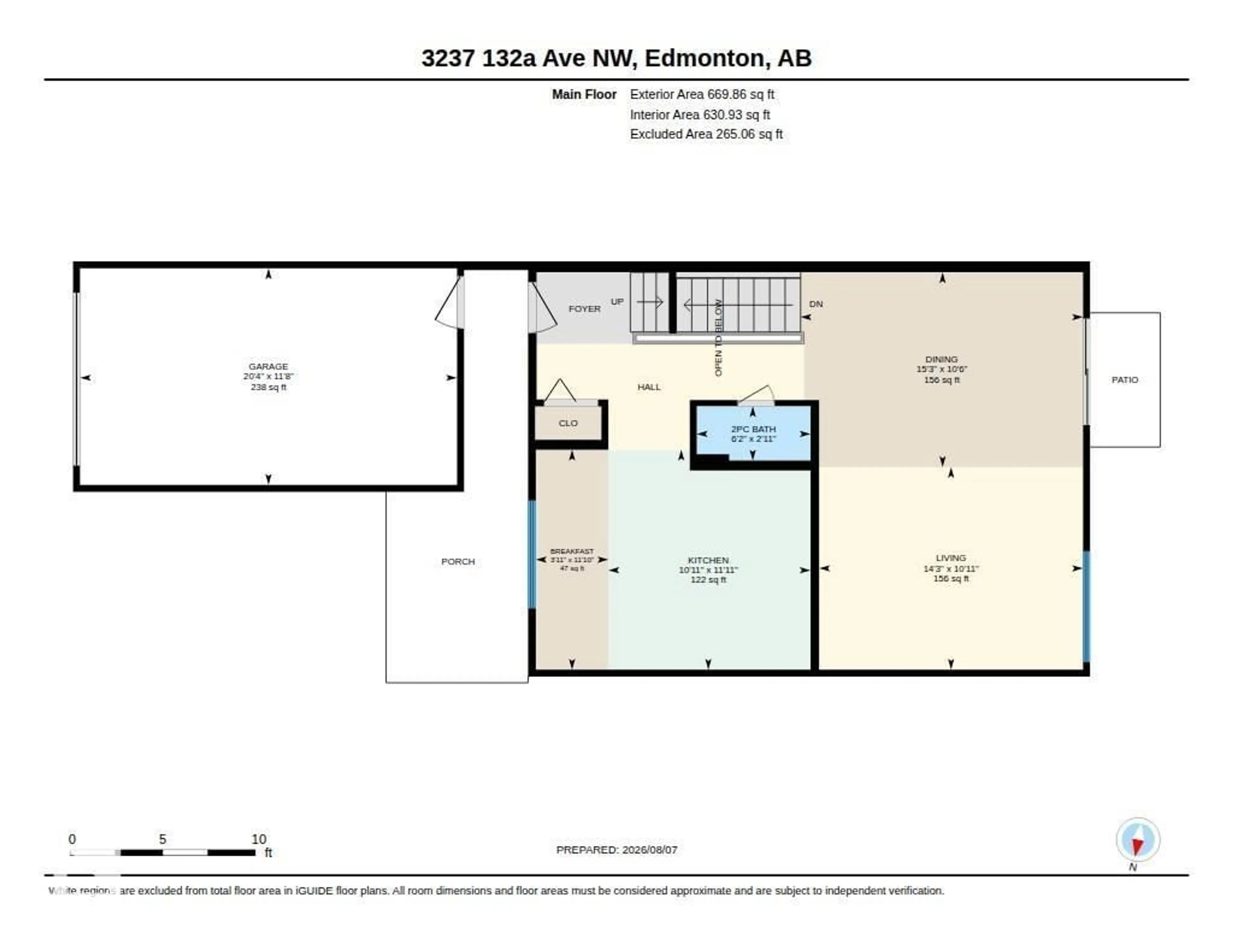 Floor plan for NW - 3237 132A AV, Edmonton Alberta T5A3K4