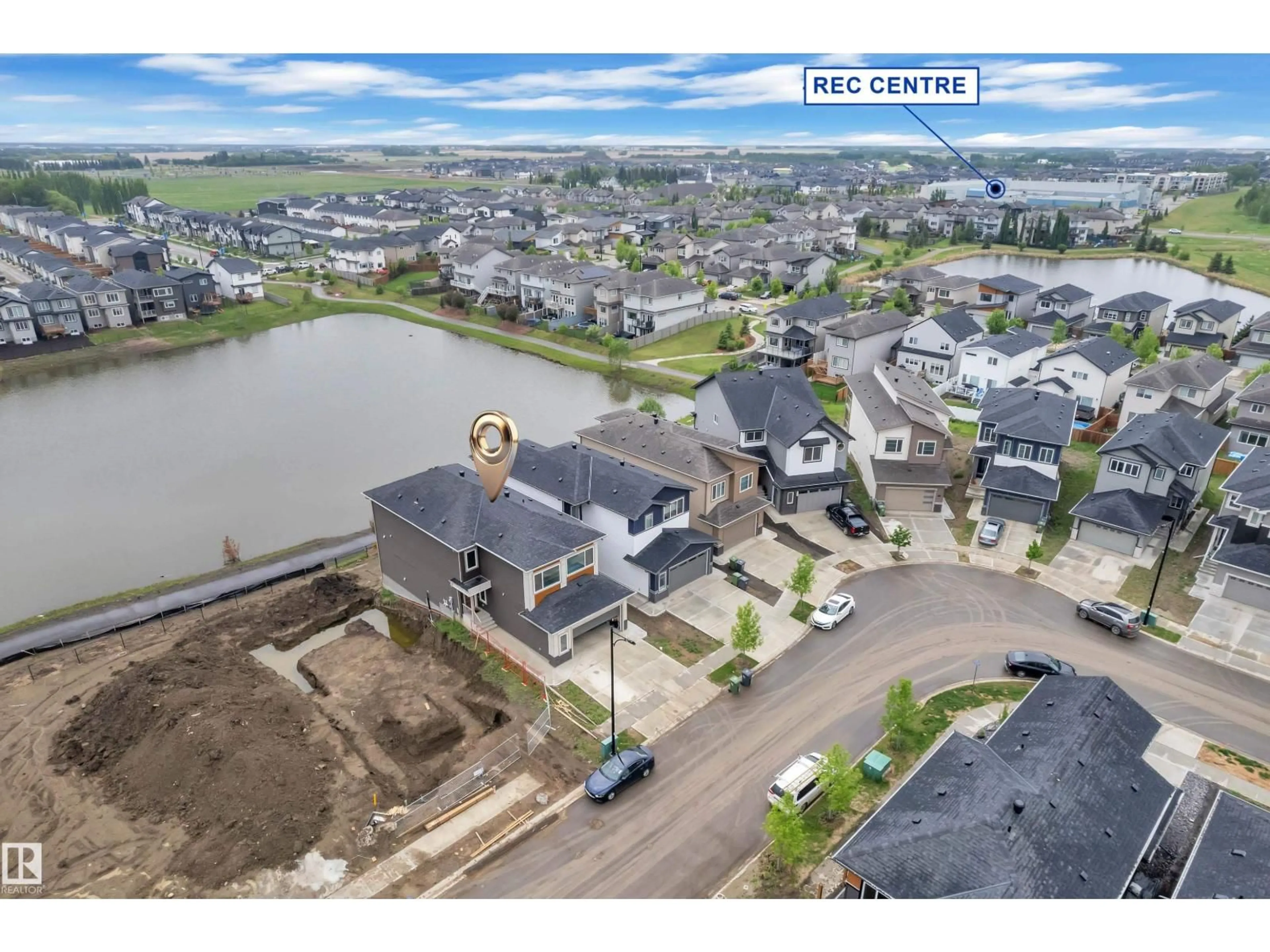 A pic from outside/outdoor area/front of a property/back of a property/a pic from drone, water/lake/river/ocean view for 4514 63 ST, Beaumont Alberta T4X2Z2