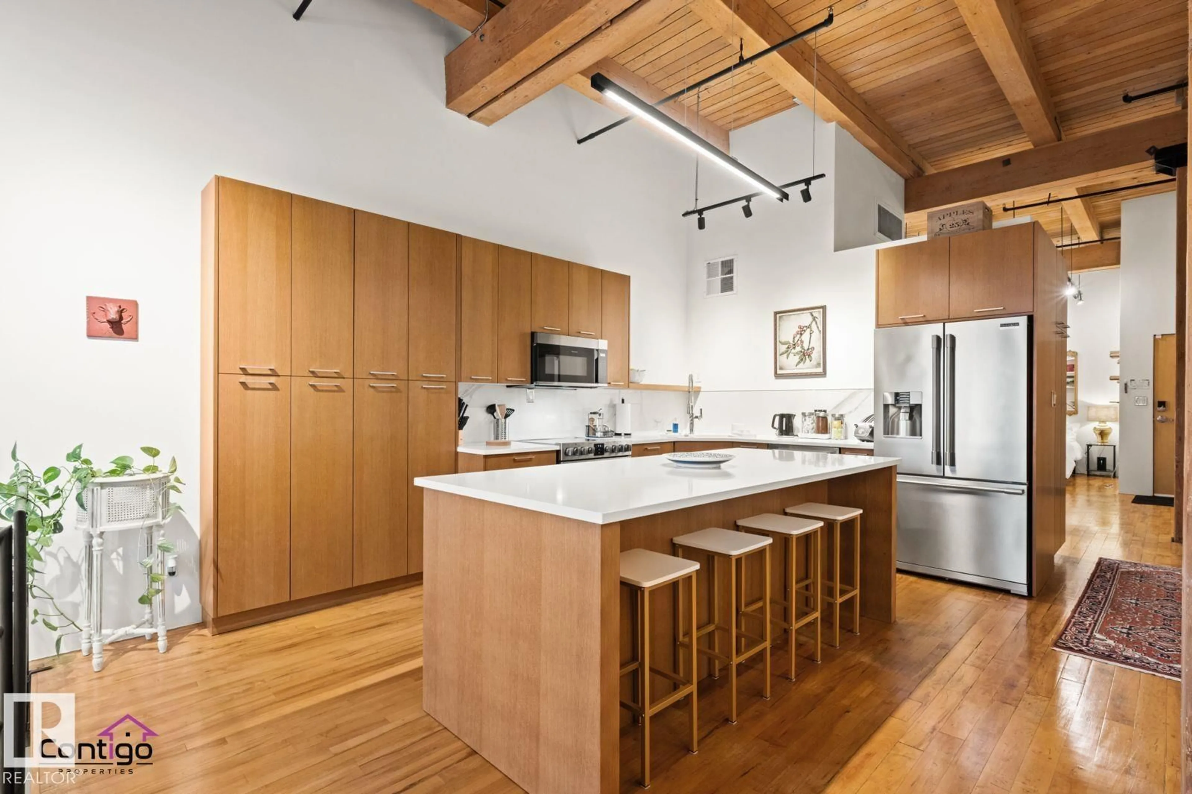 Contemporary kitchen, wood/laminate floor for 114 - 10309 107 ST, Edmonton Alberta T5J1K3