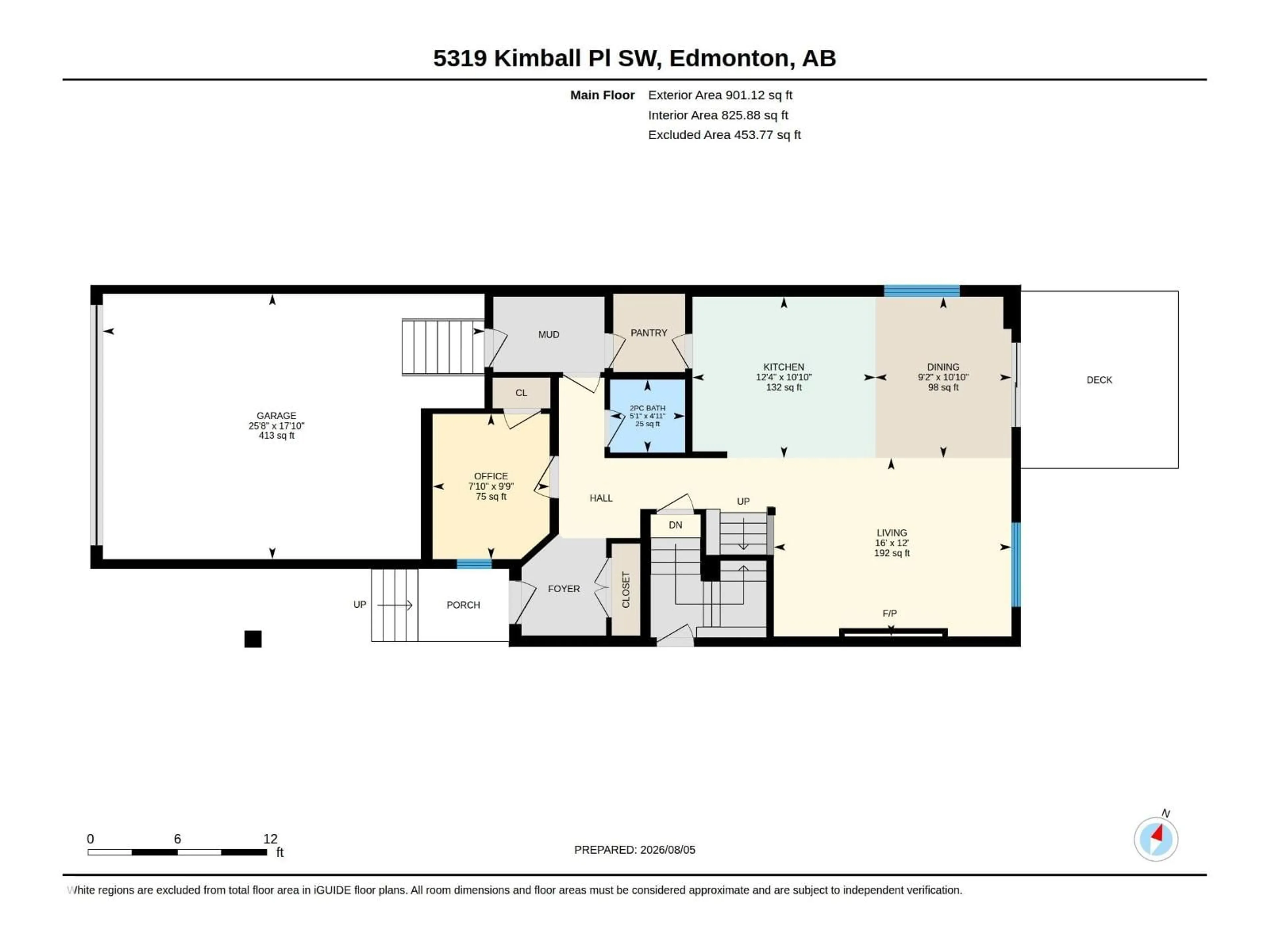 Floor plan for SW - 5319 KIMBALL PL, Edmonton Alberta T6W5E6
