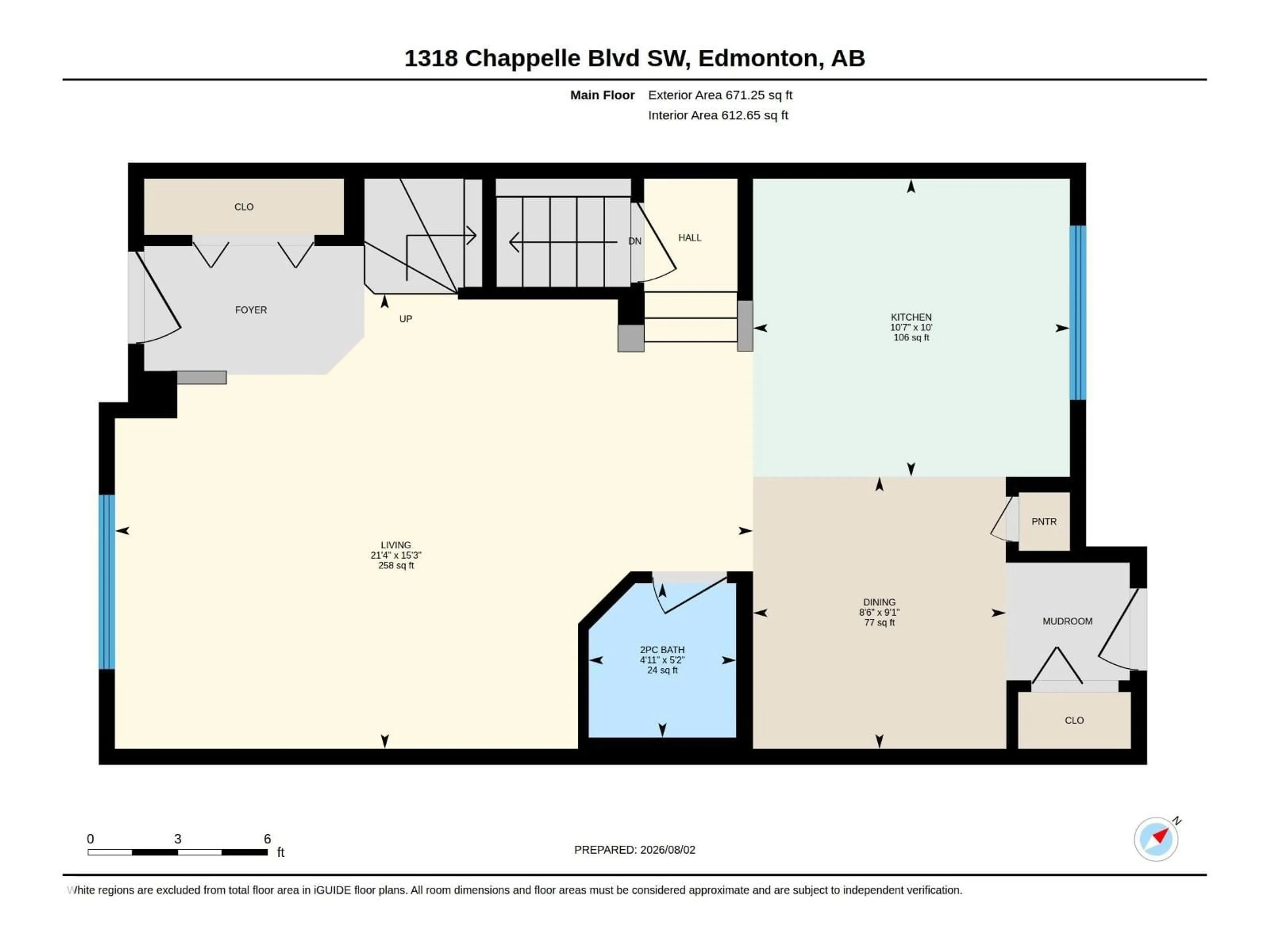 Floor plan for 1318 CHAPPELLE BV, Edmonton Alberta T6W0C3
