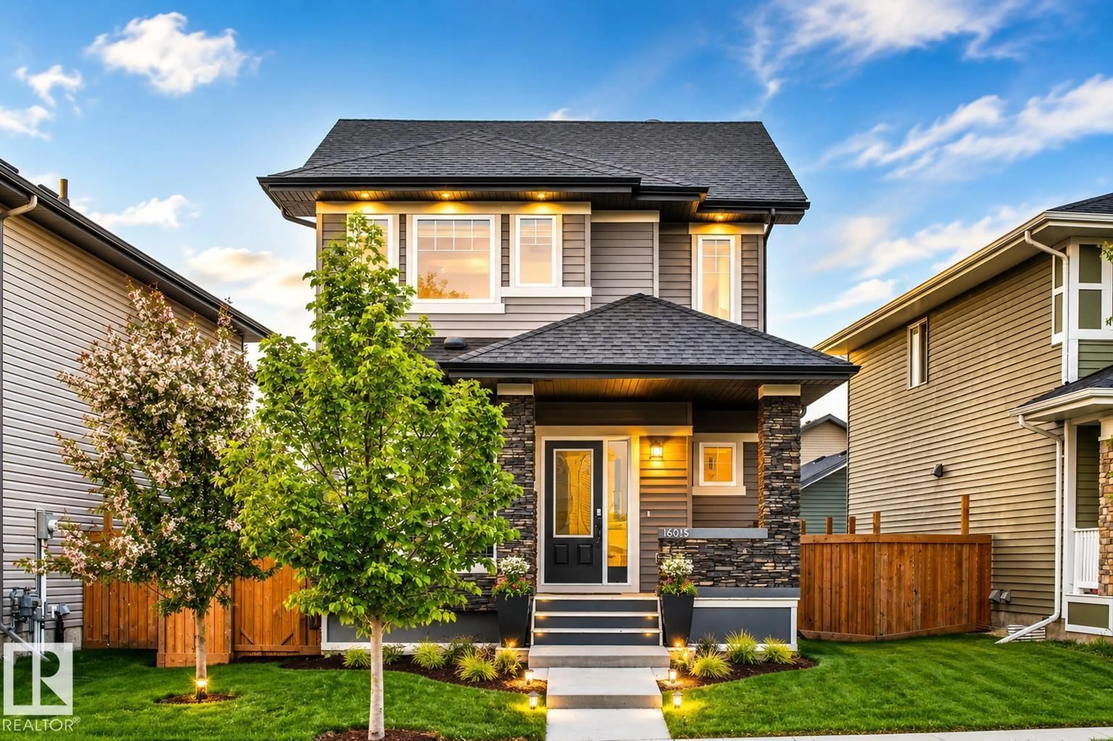 Home with brick exterior material, street for SW - 16015 11 AV, Edmonton Alberta T6W1A4