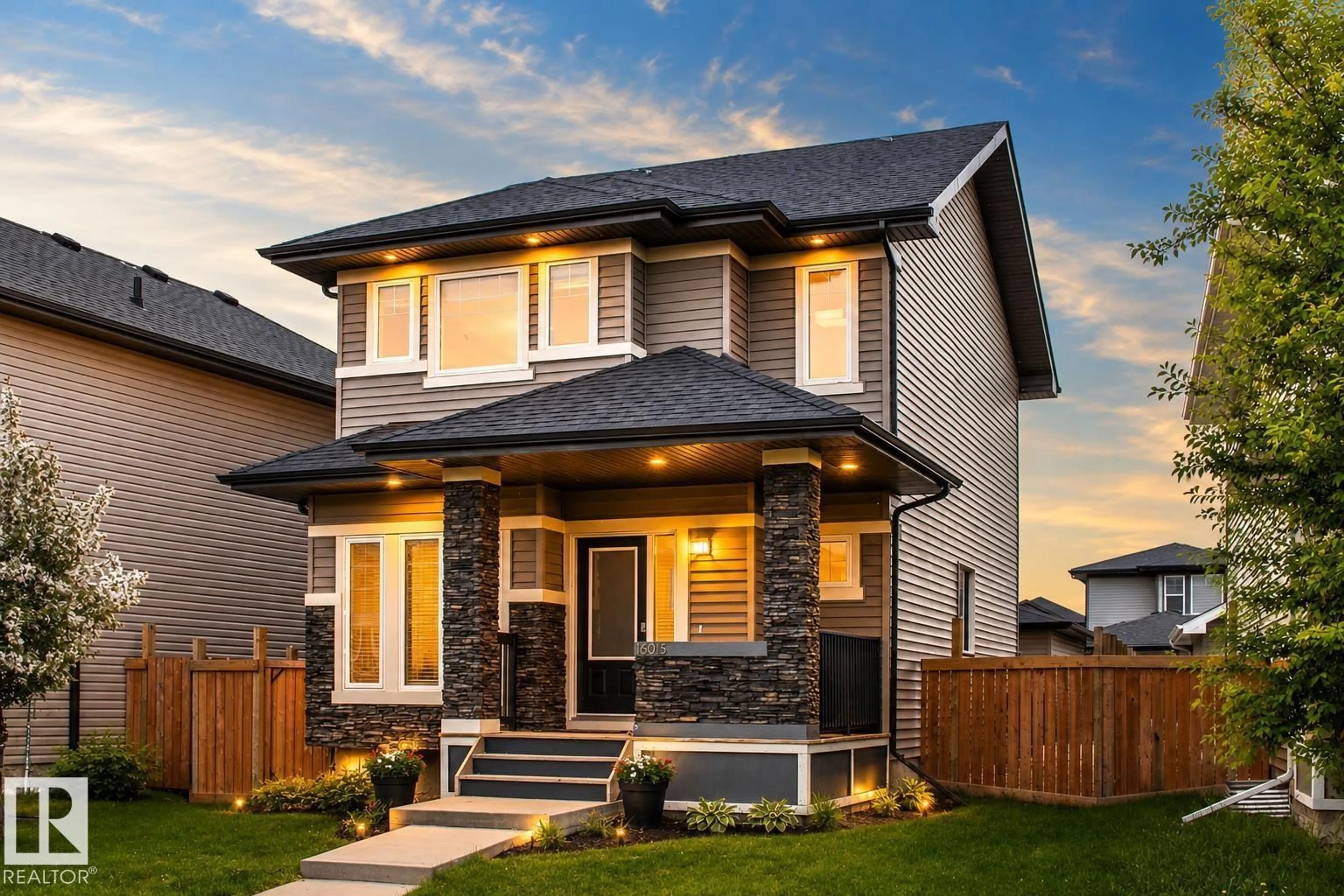 Home with brick exterior material, street for SW - 16015 11 AV, Edmonton Alberta T6W1A4