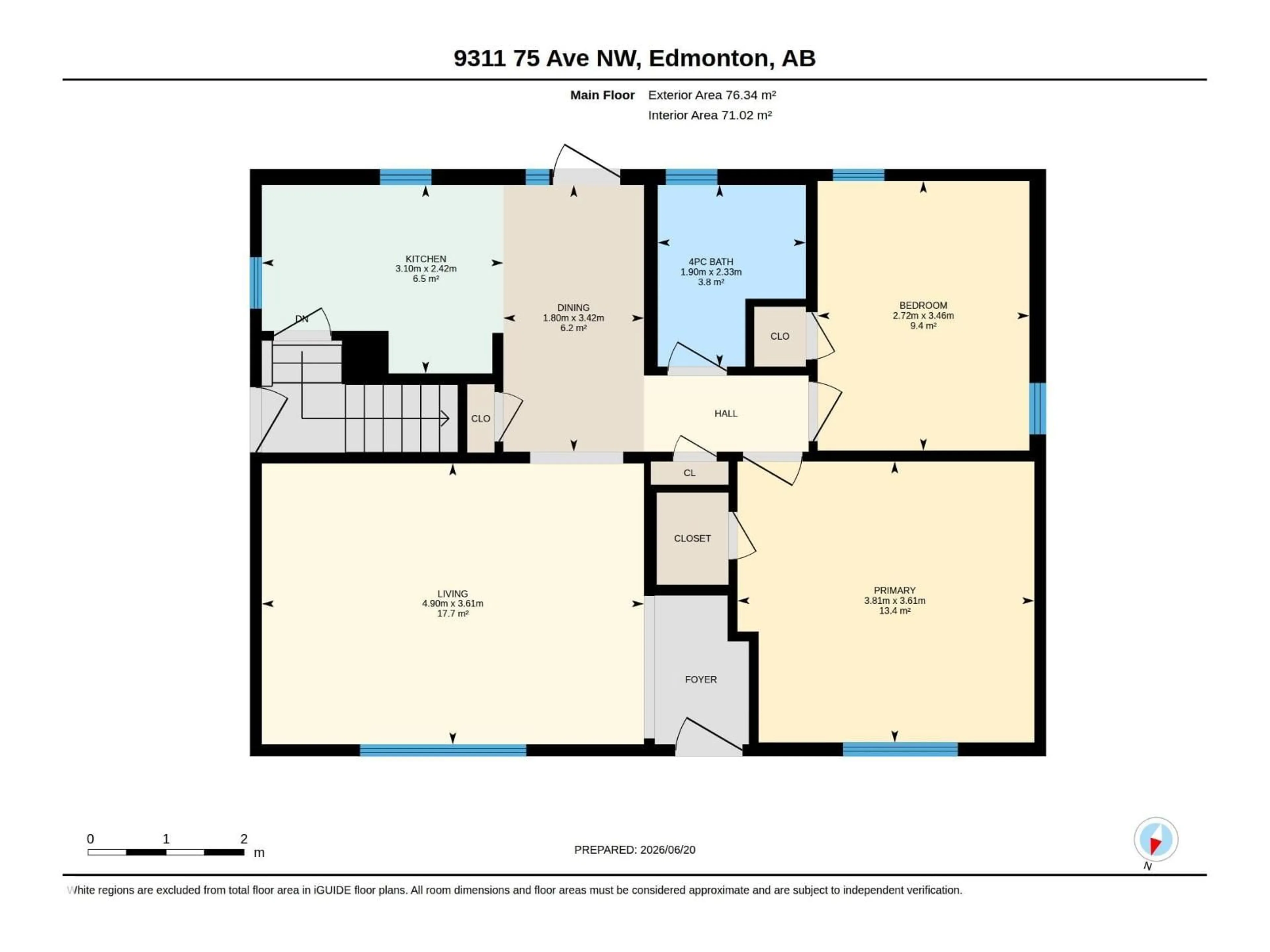 Floor plan for 9311 75 AV, Edmonton Alberta T6E1H3