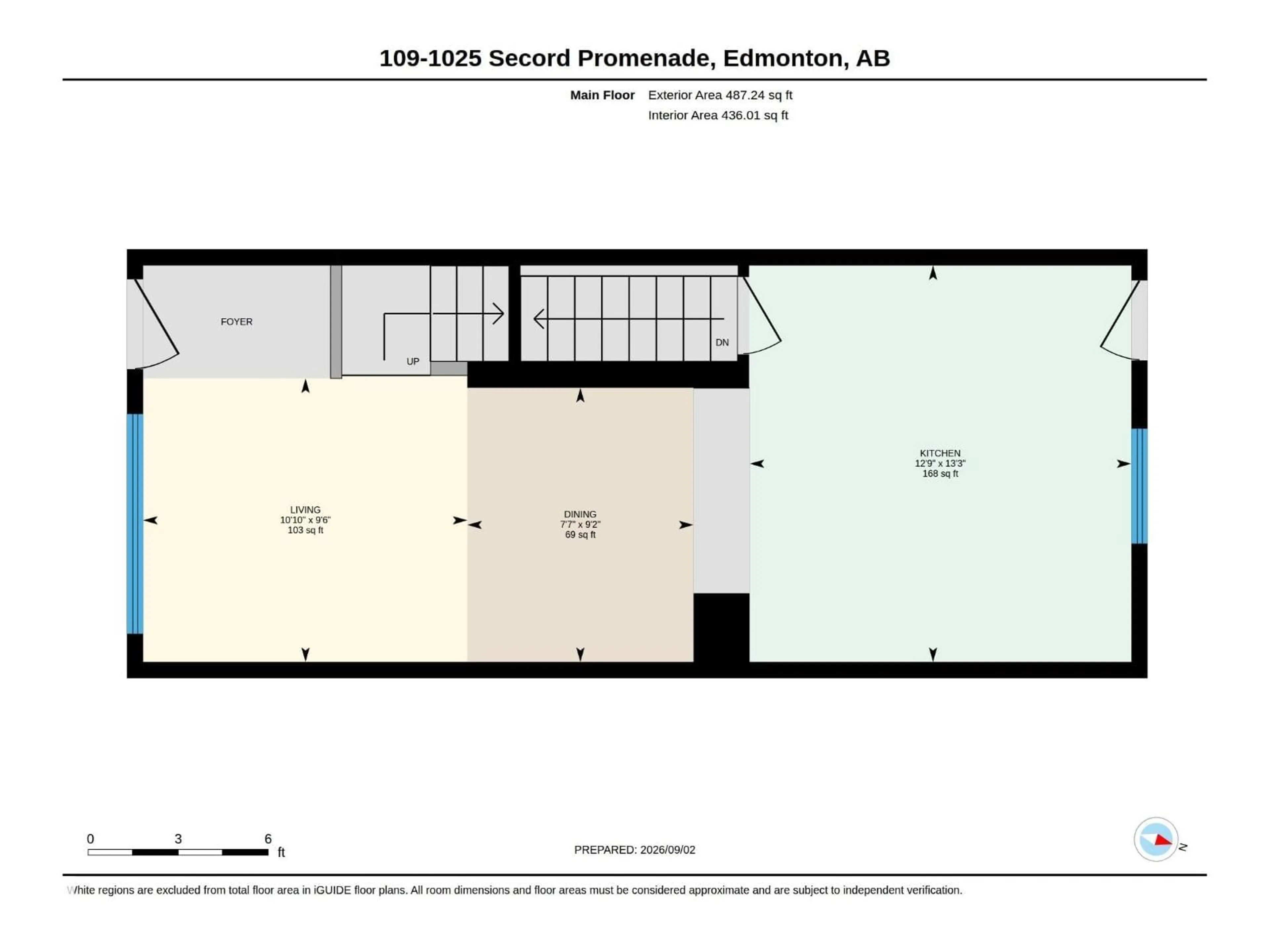 Floor plan for #109 - 1025 SECORD PROMENADE PM, Edmonton Alberta T5T7V4