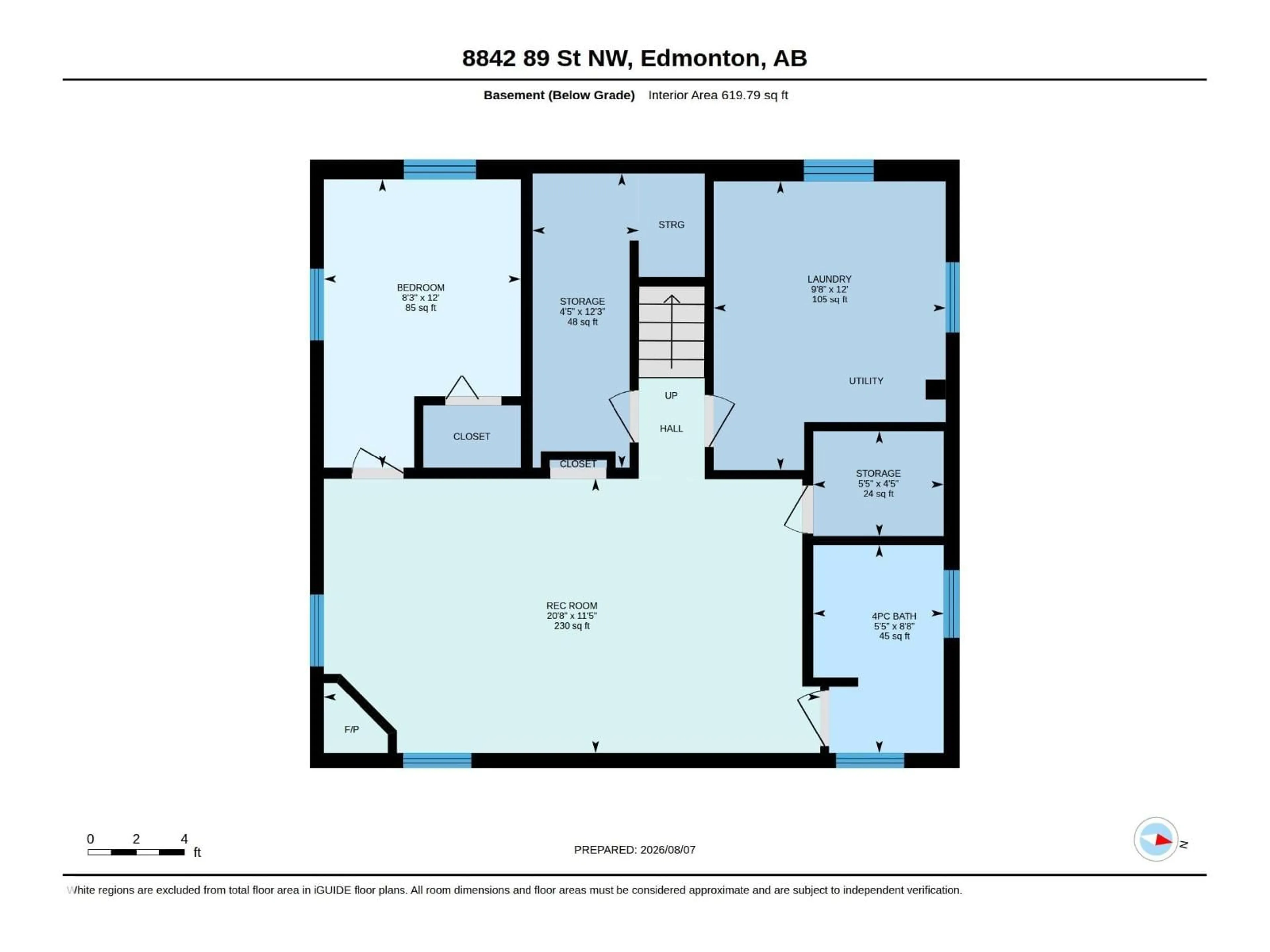 Floor plan for 8842 89 ST, Edmonton Alberta T6C3K6
