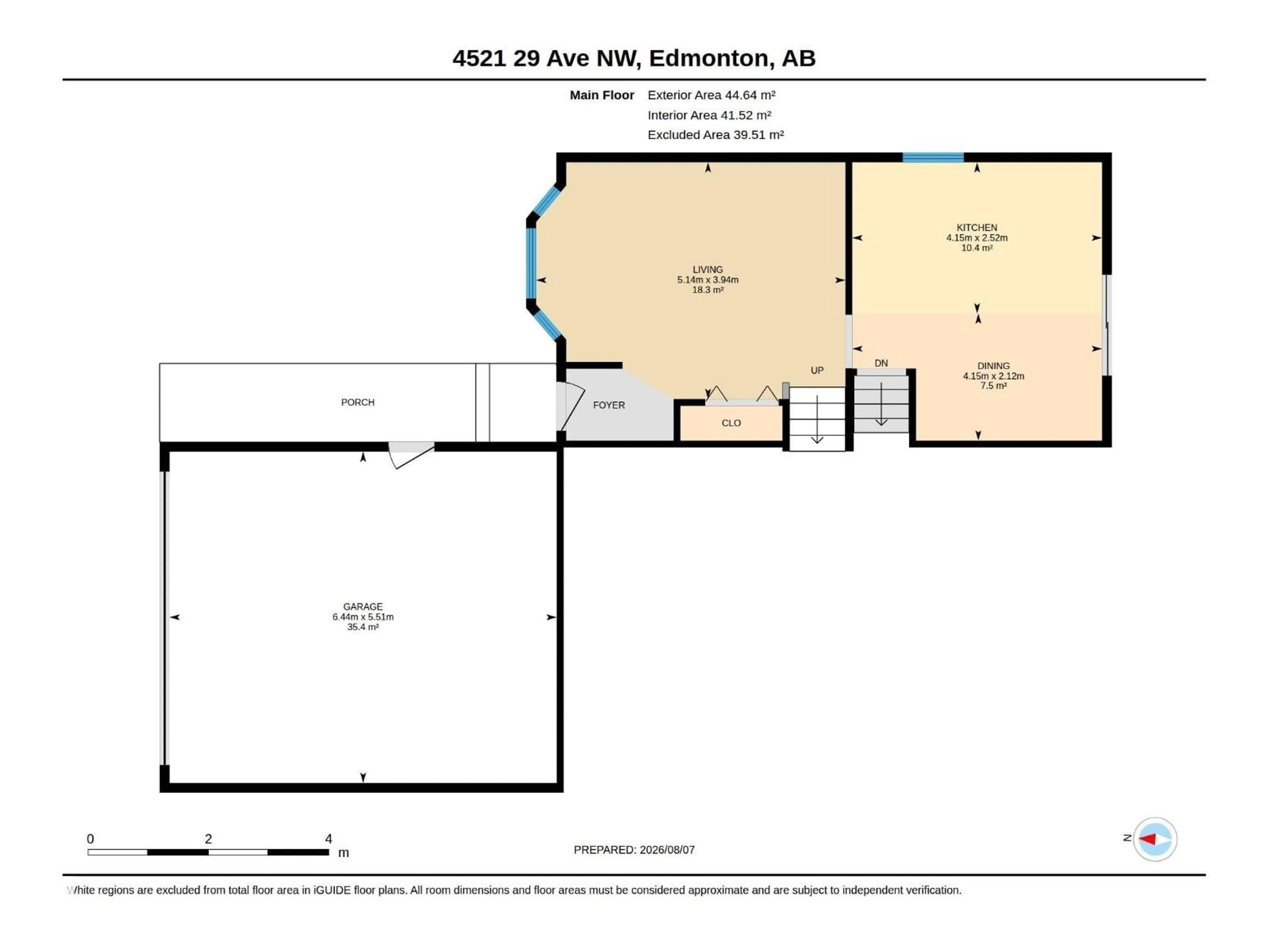 Floor plan for 4521 29 AV, Edmonton Alberta T6L4W6