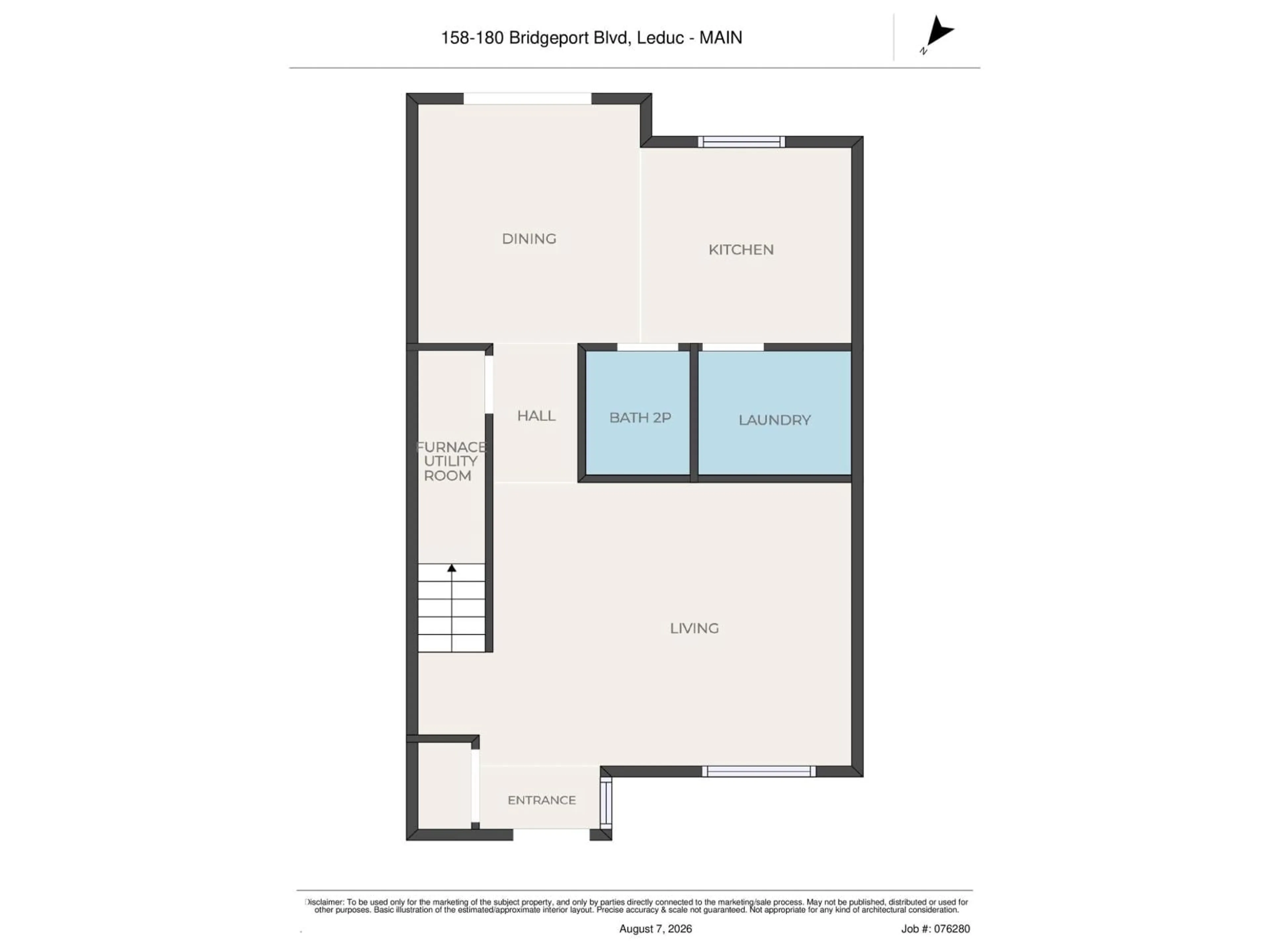 Floor plan for 158 180 BRIDGEPORT BV, Leduc Alberta T9E8S1