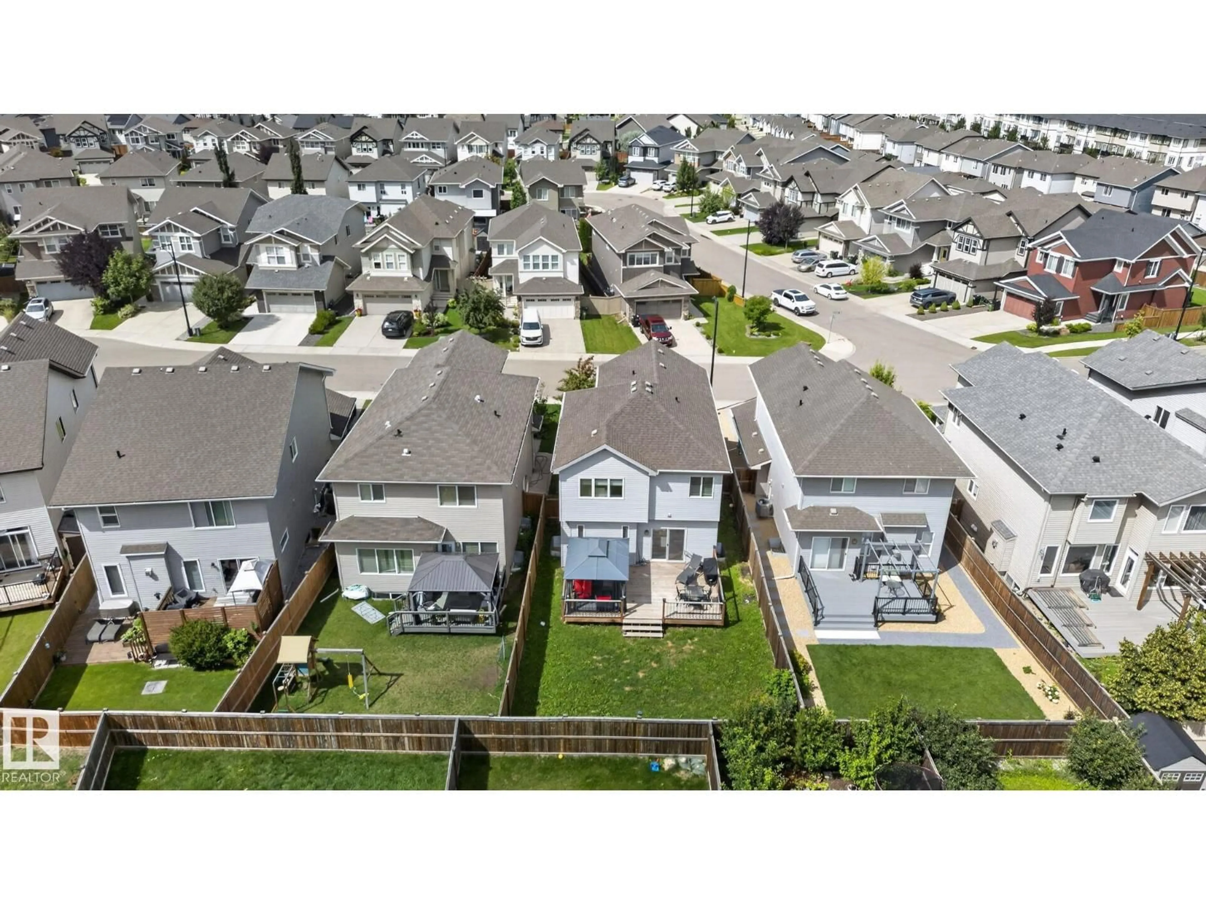 A pic from outside/outdoor area/front of a property/back of a property/a pic from drone, street for SW - 2225 CALHOUN LINK LI, Edmonton Alberta T6W3E1