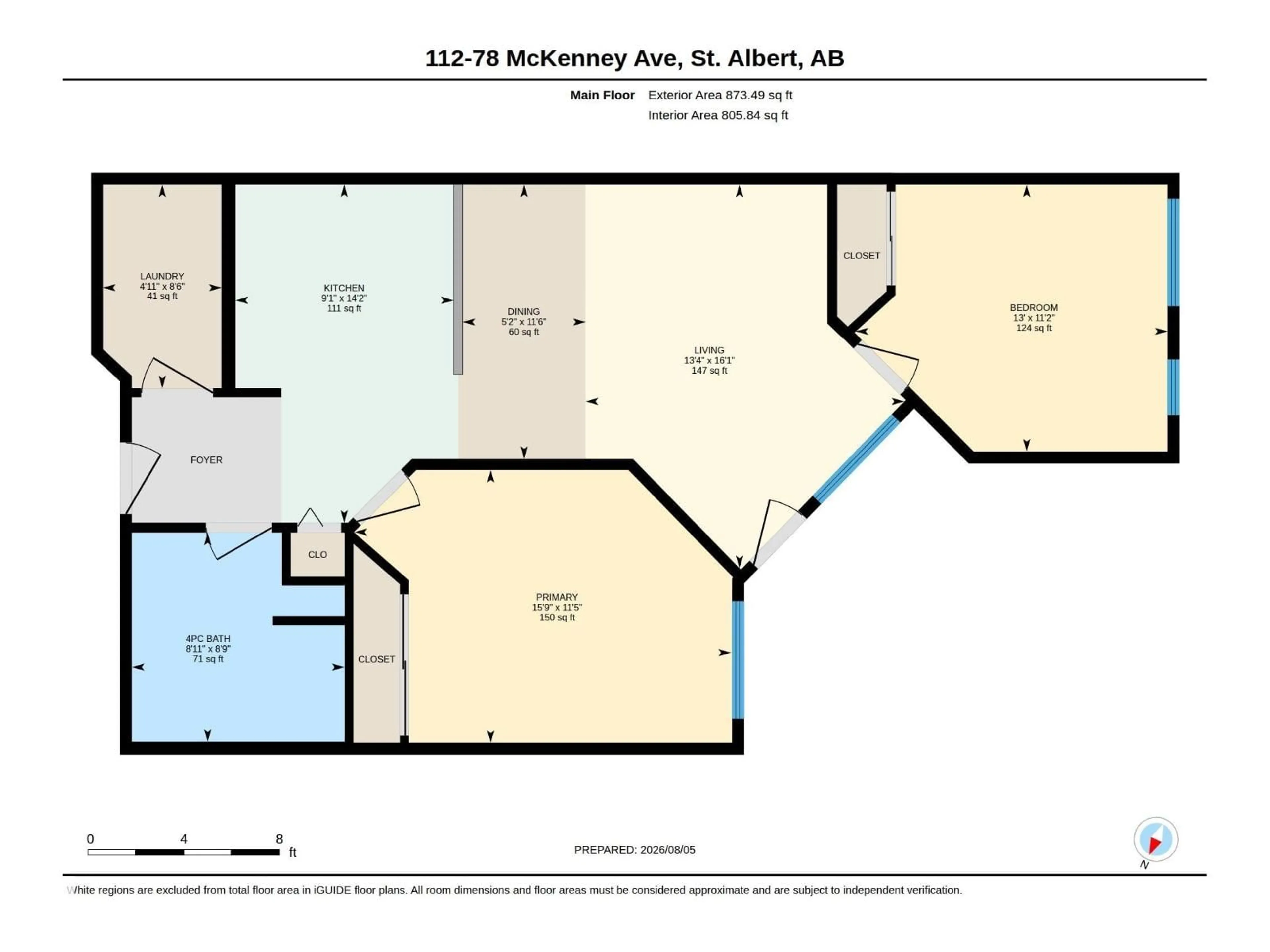 Floor plan for 78 - 112 MCKENNEY AV, St. Albert Alberta T8N1L9