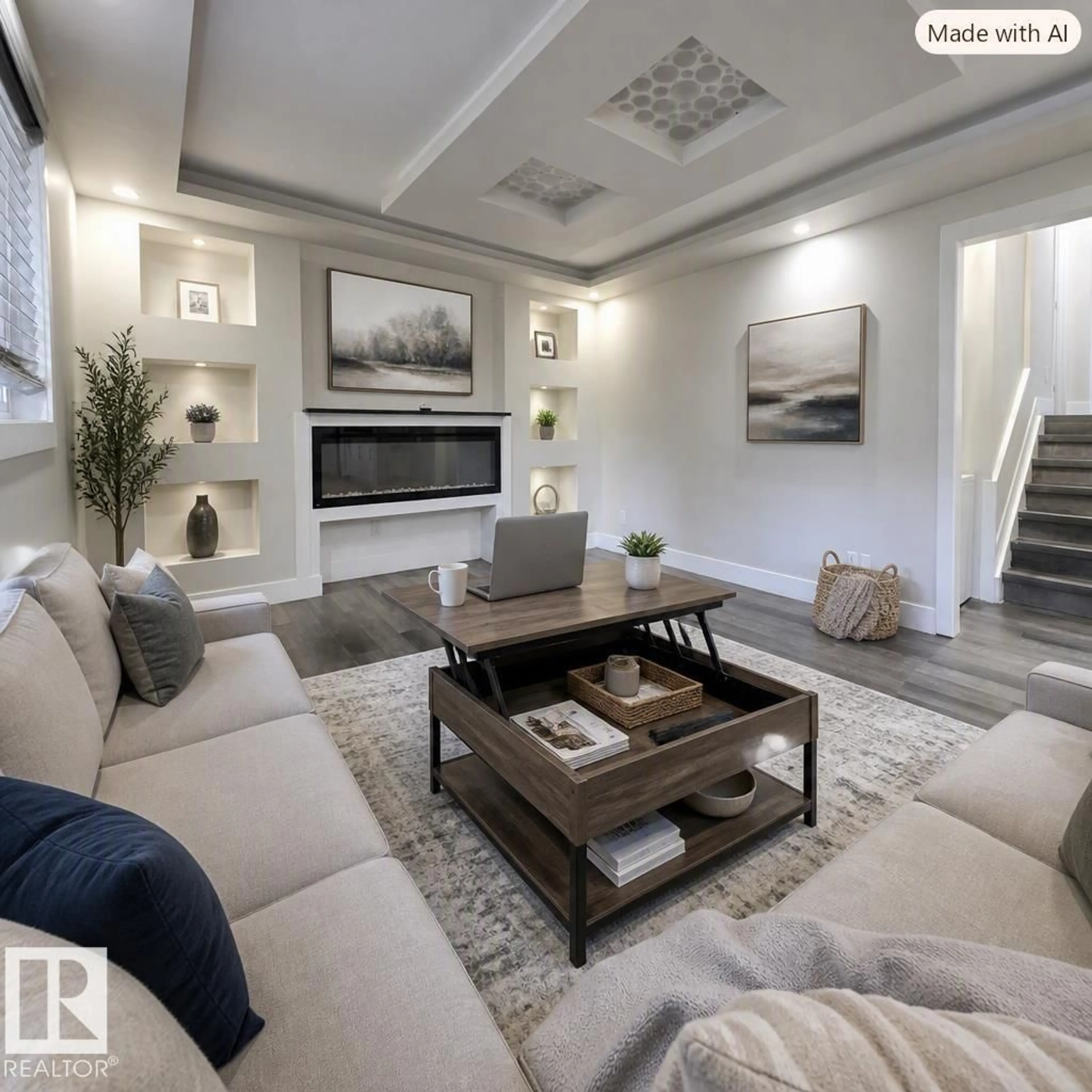 Living room with furniture, unknown for 9131 83 AV NW, Edmonton Alberta T6C1B6