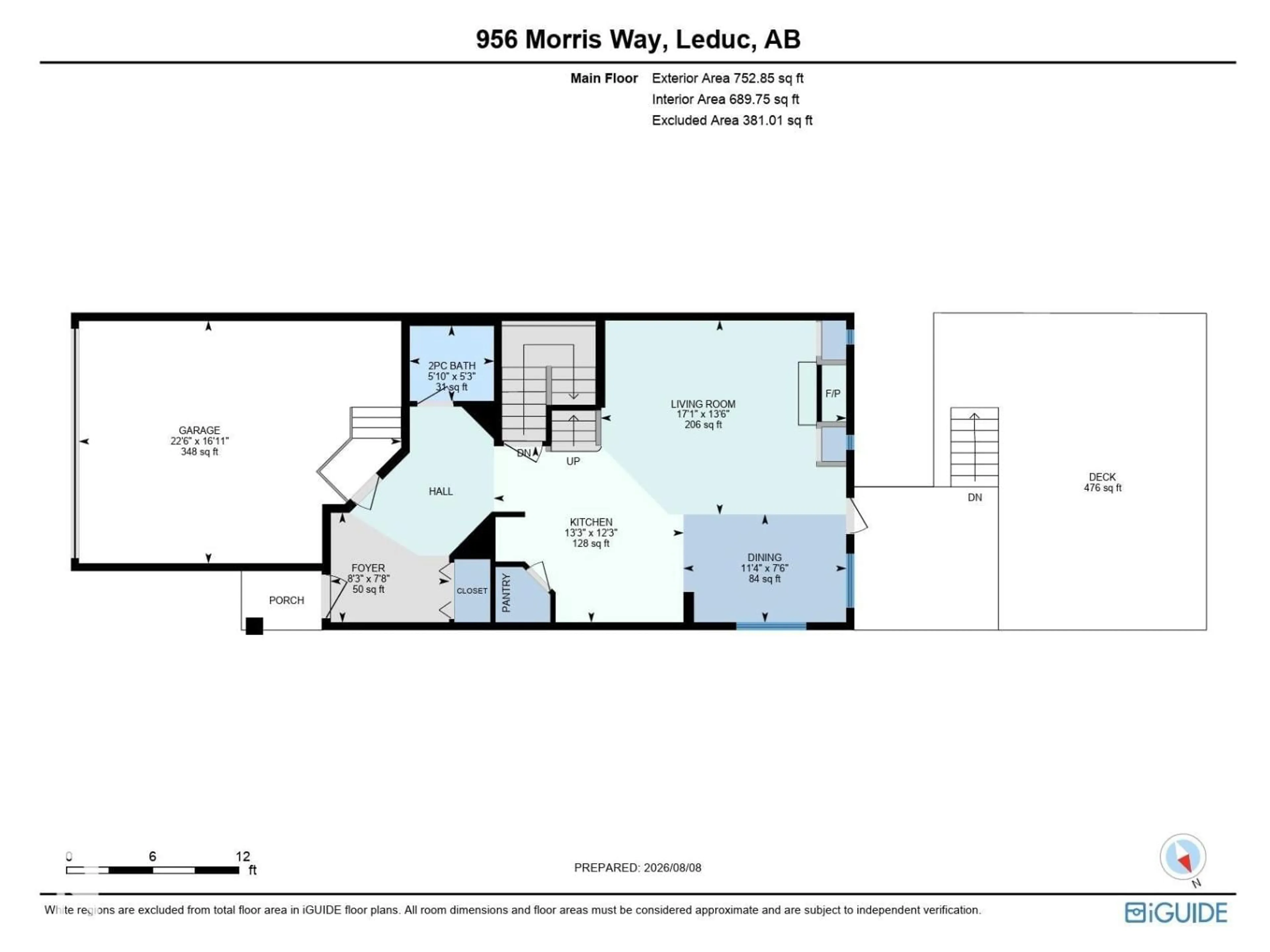Floor plan for 956 MORRIS WY, Leduc Alberta T9E1G1