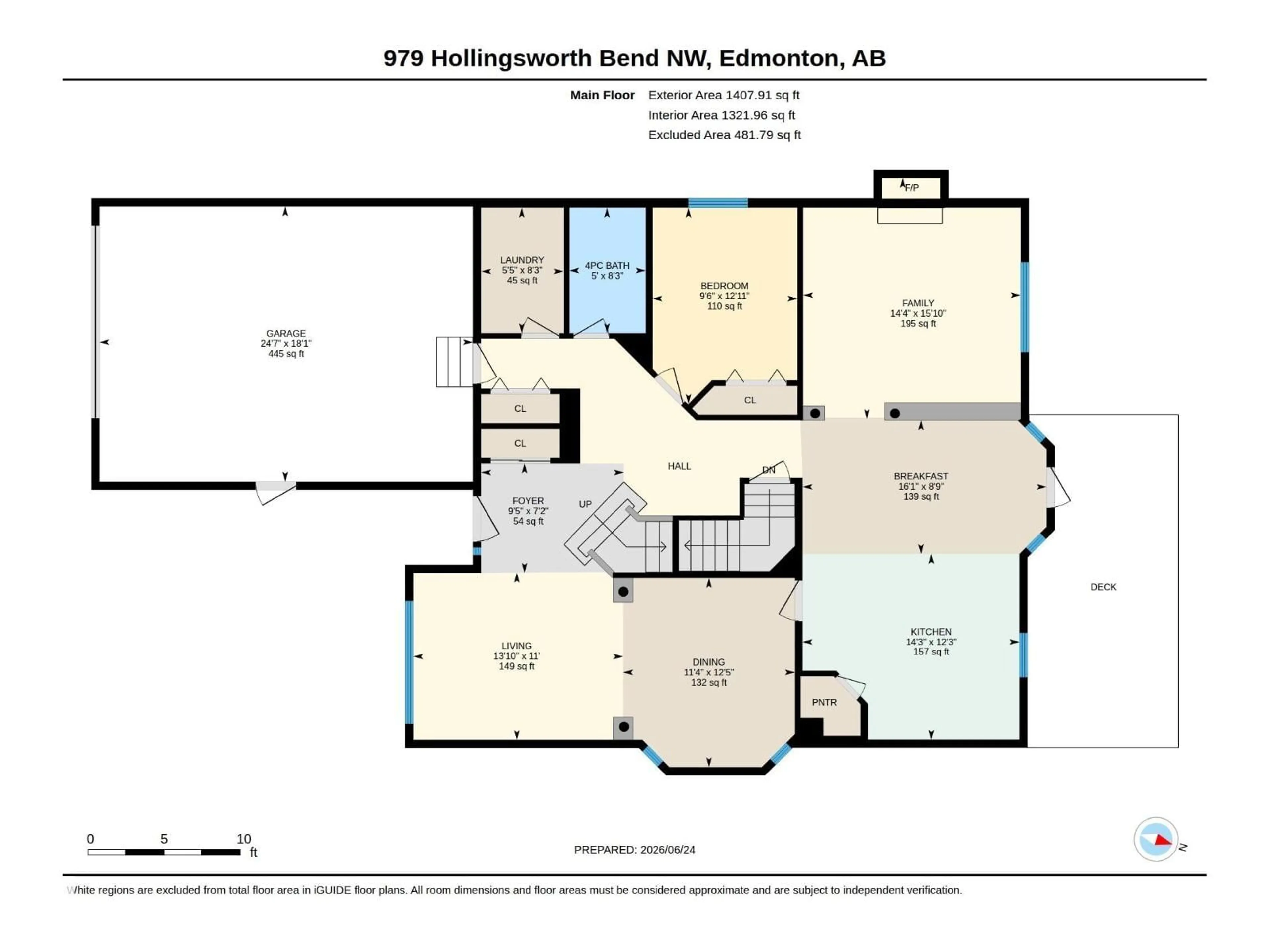Floor plan for NW - 979 HOLLINGSWORTH BEND BN, Edmonton Alberta T6R3G7